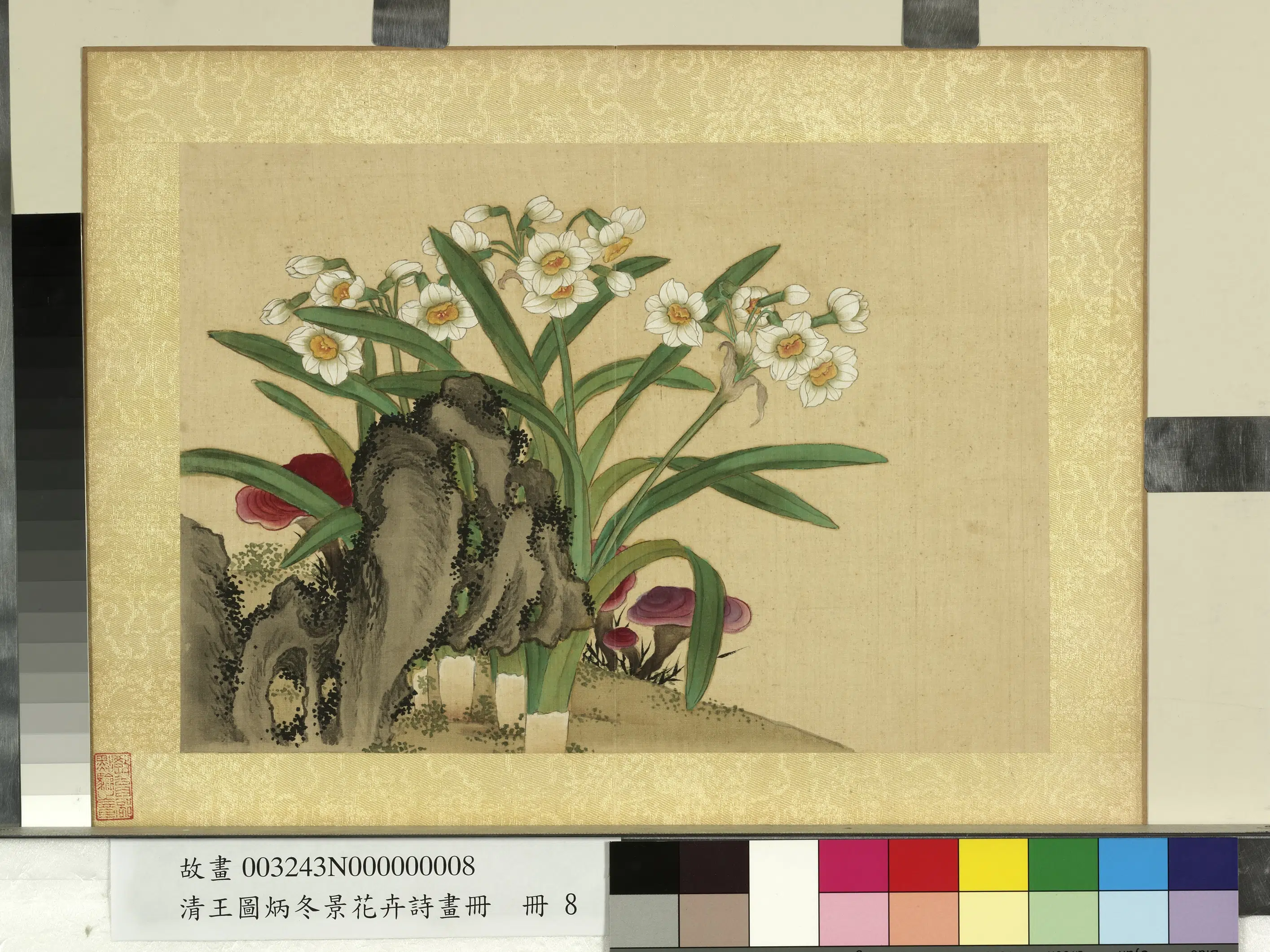 清代【王图炳】《冬景花卉诗画册》 第14张