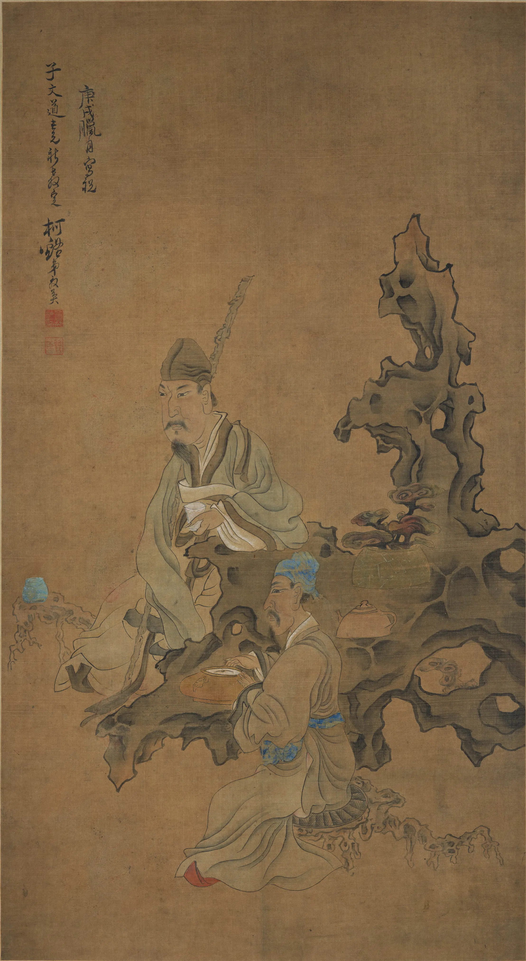 清代【夏英】《品茶图轴》 第1张 清代【夏英】《品茶图轴》 第1张