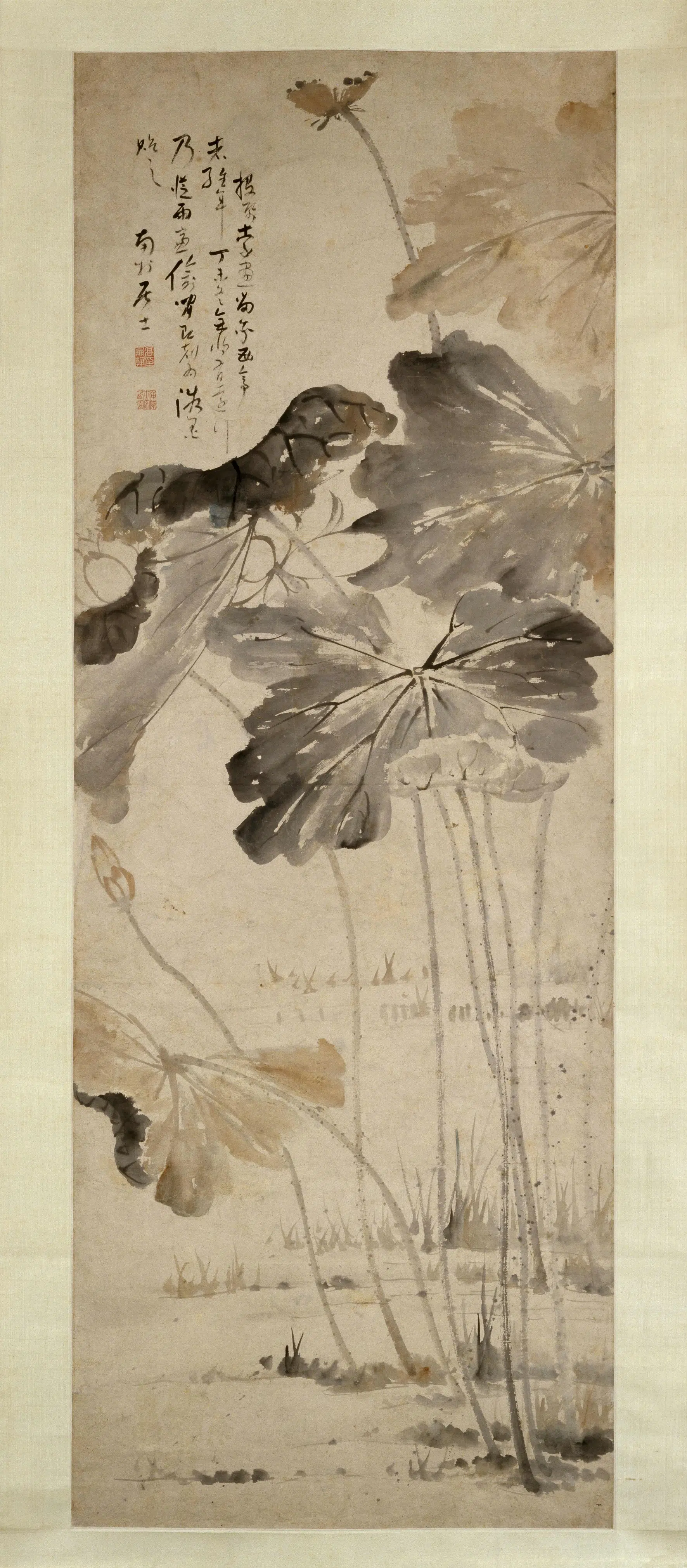 清代【高凤翰】《荷花图轴》