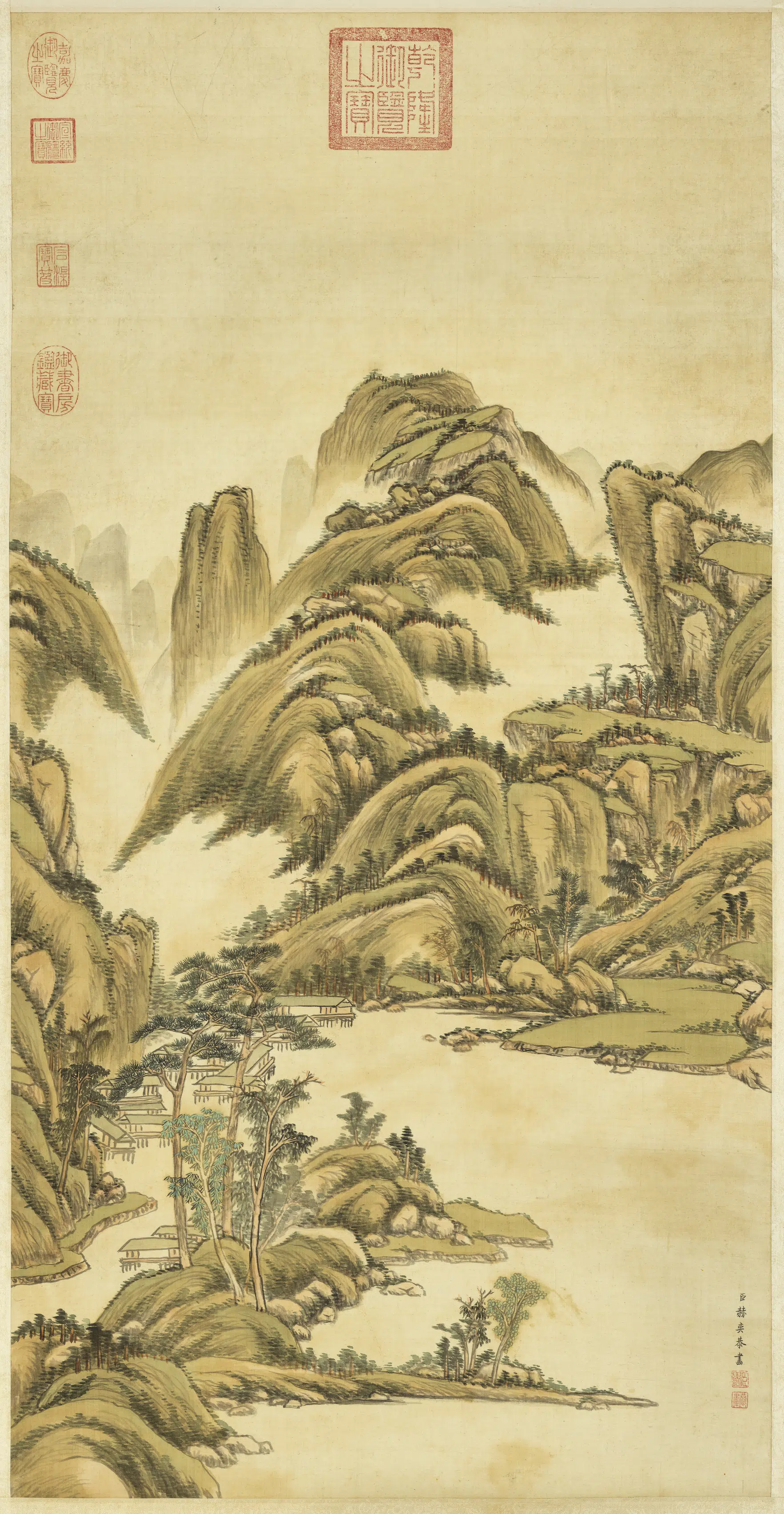 清代【赫奕】《秋山晴翠图轴》