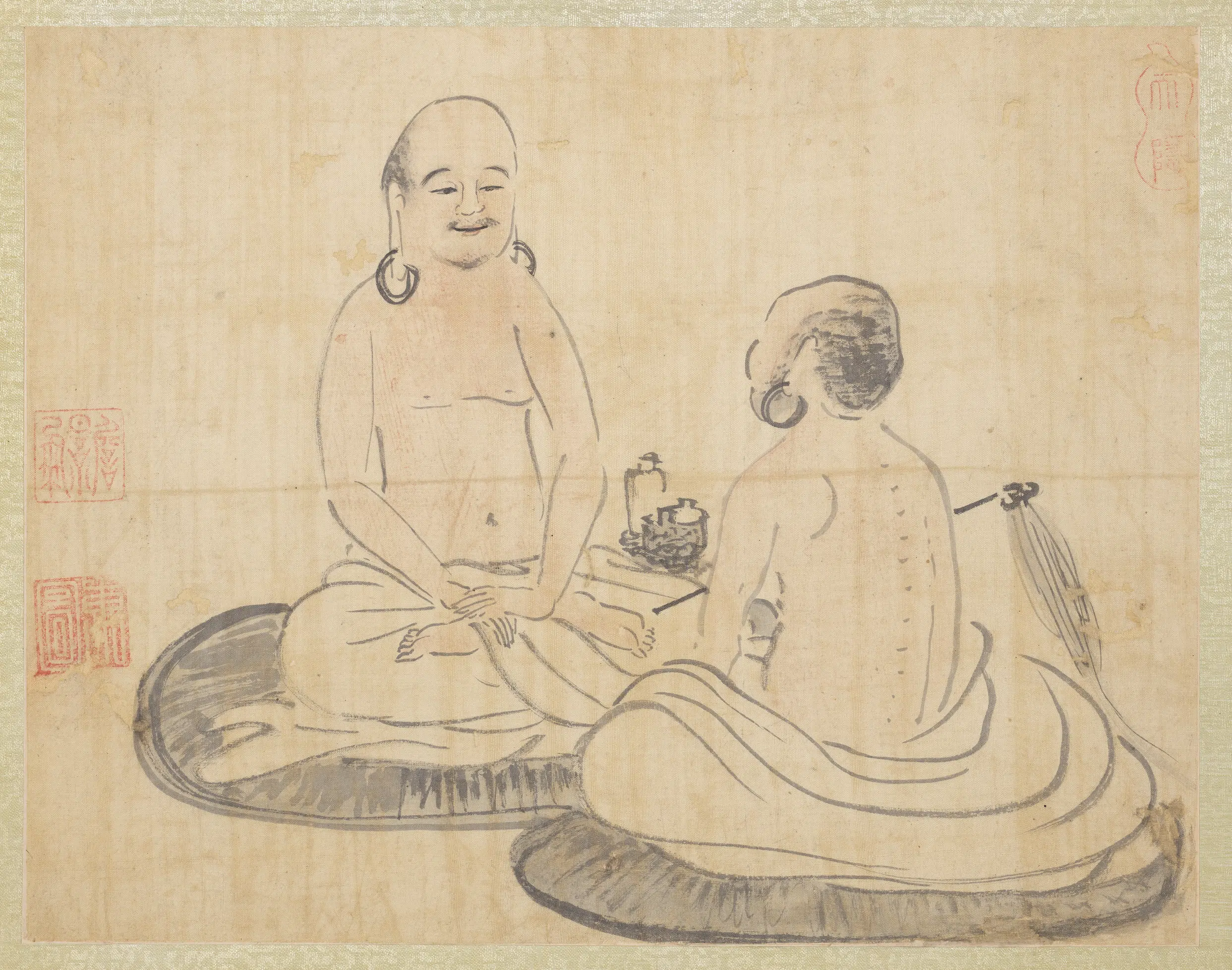 元代《元人画十八应真像册-应真（四）》