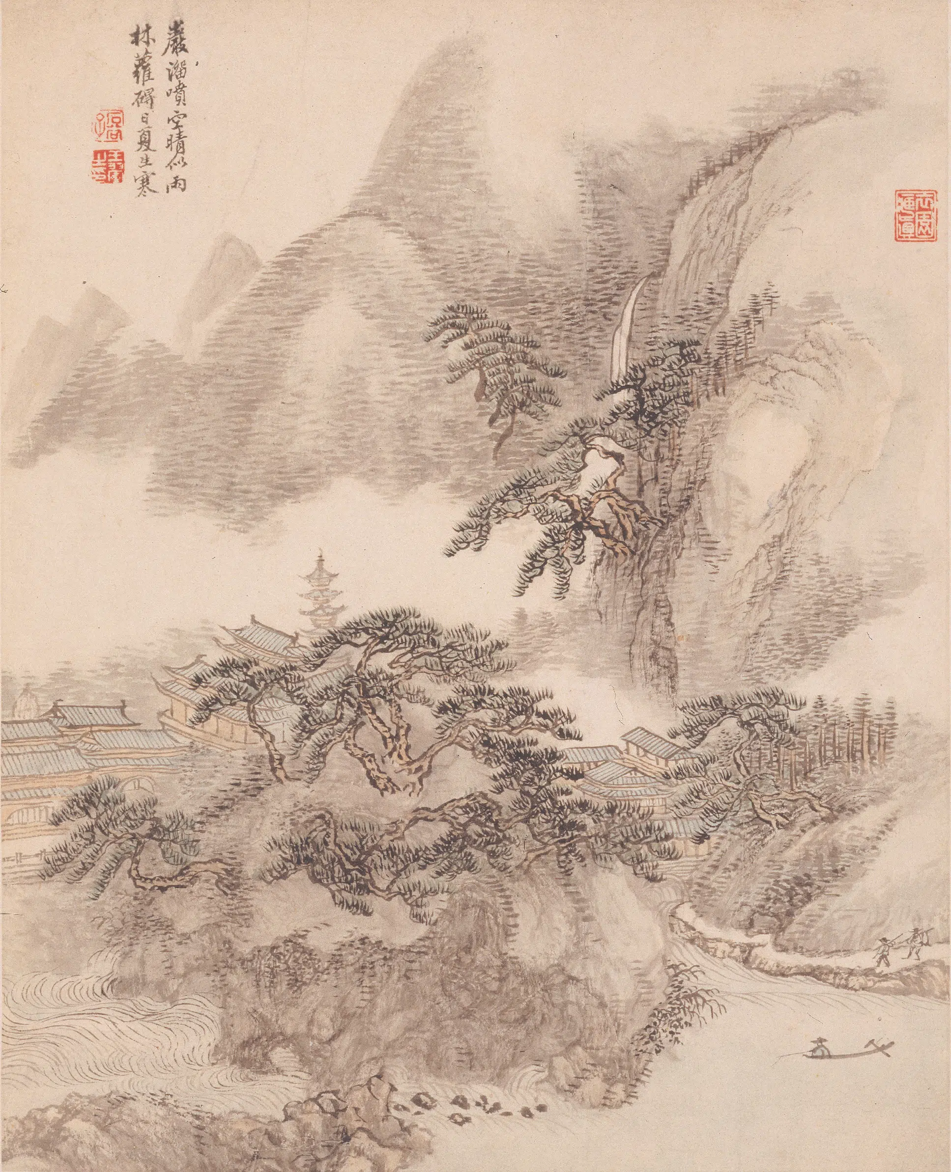 清代【王翚】《仿古山水册-2》 第12张
