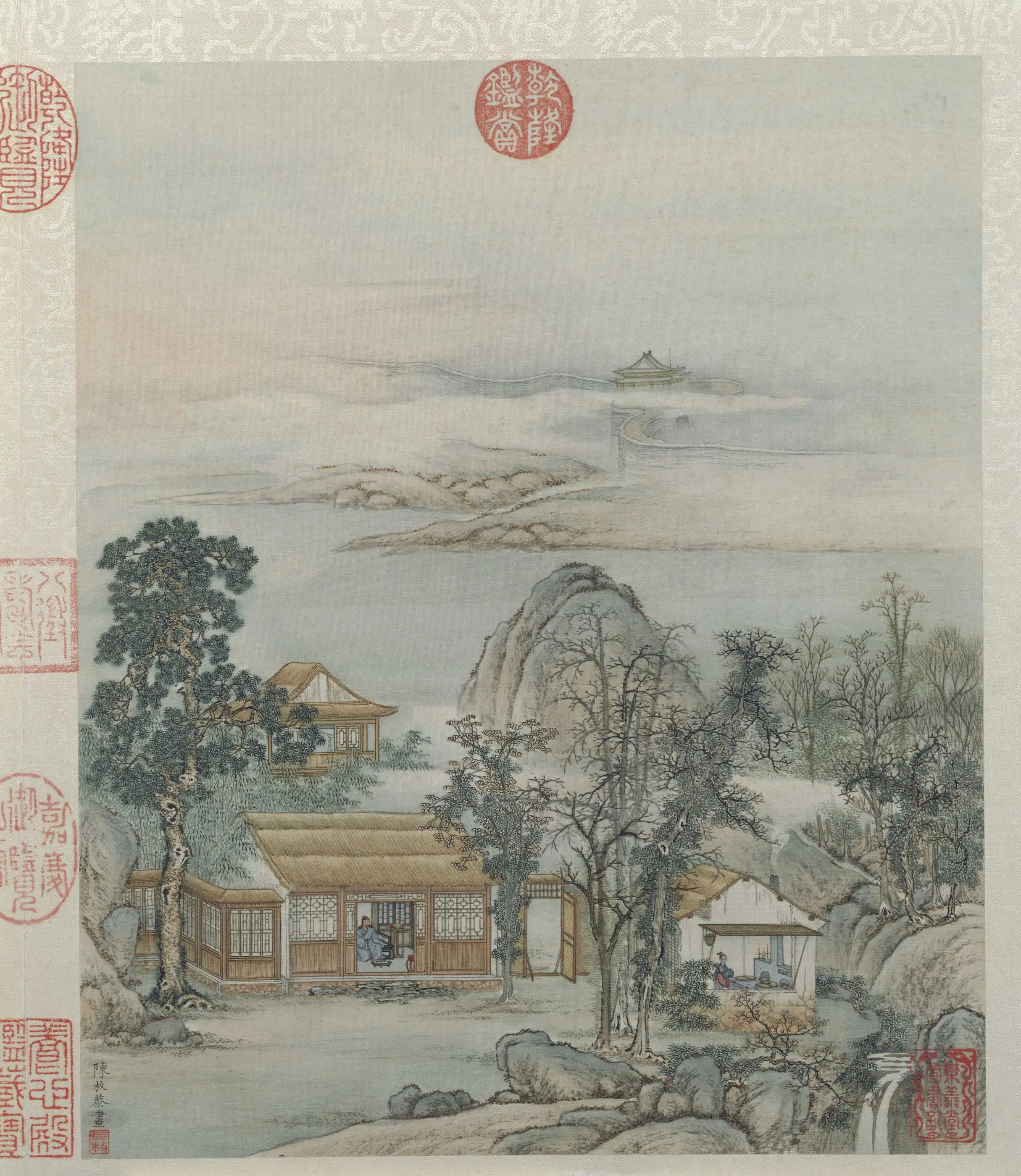 清代【陈枚】《山水楼阁图册十二开》 第4张