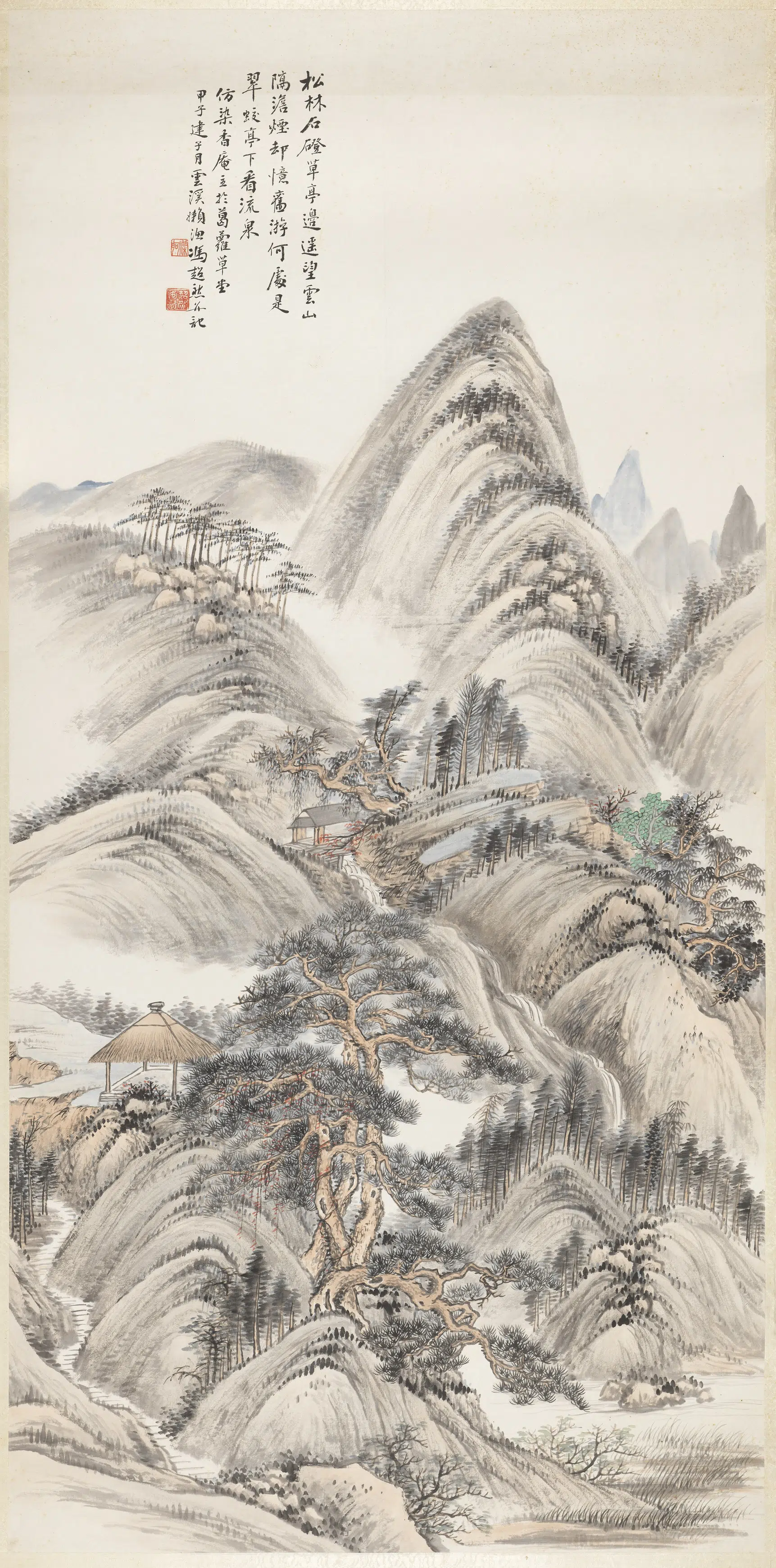民国【冯超然（冯迥）】《松林草亭单片》