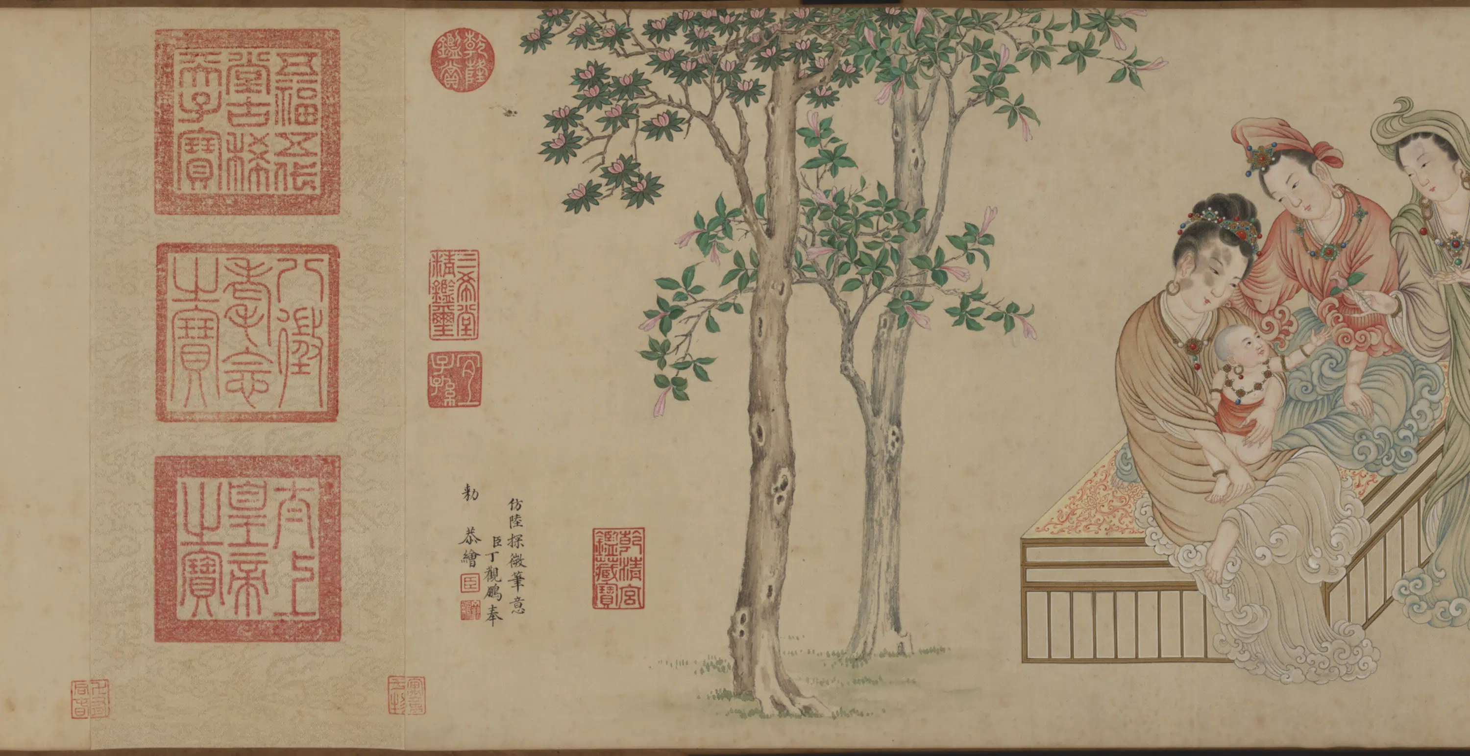 清代【丁观鹏】《佛母图卷》