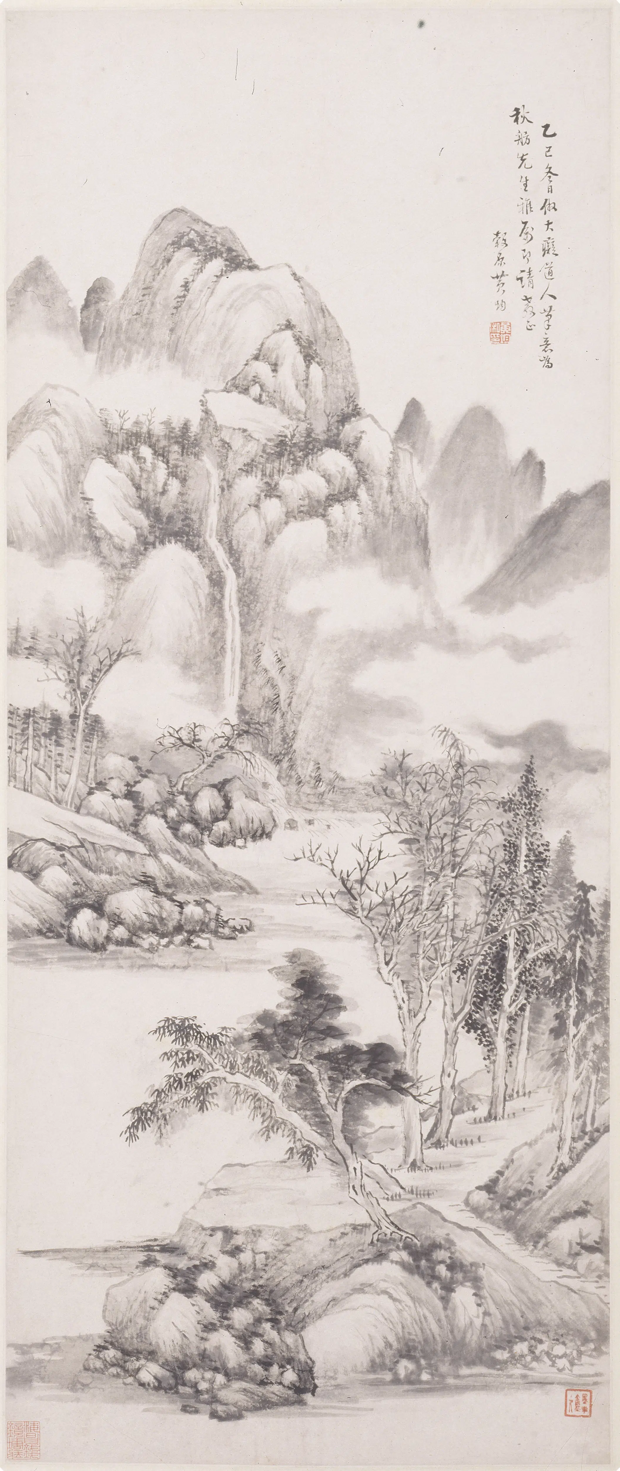 清代【黄均】《仿黄公望山水图轴》