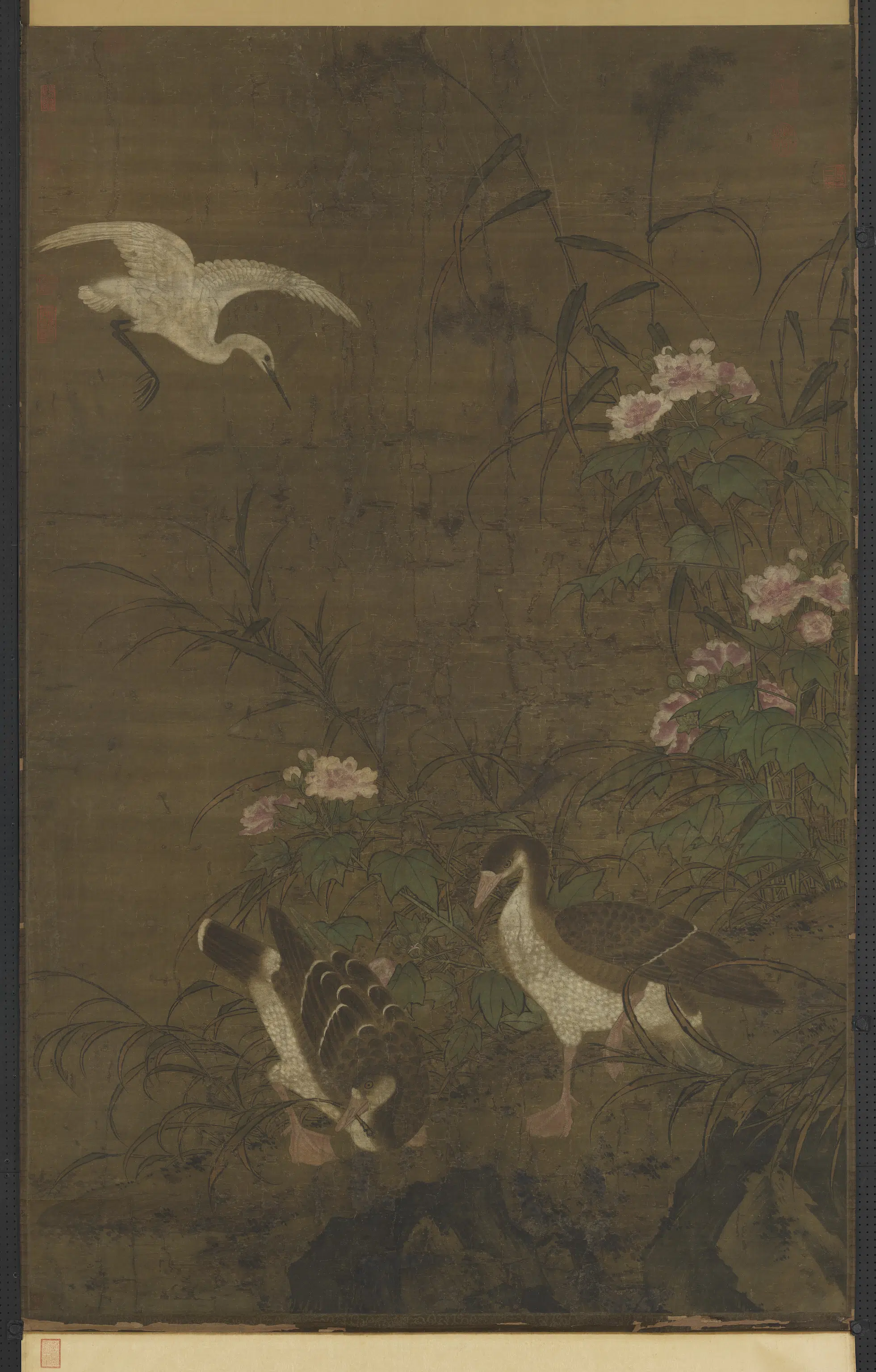 元代《元人画芦雁图轴》