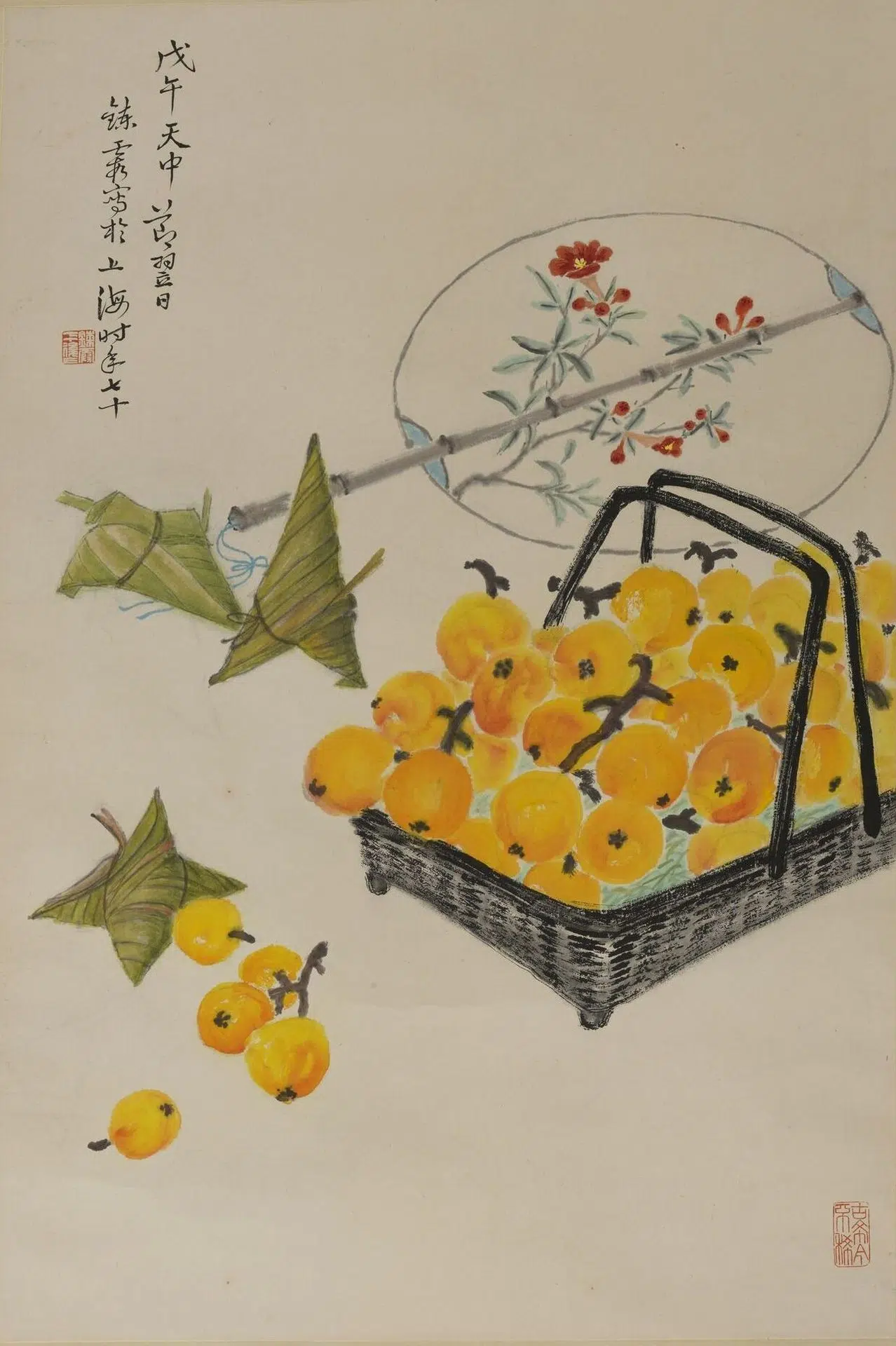 近现代【周炼霞】《花卉轴》 第1张