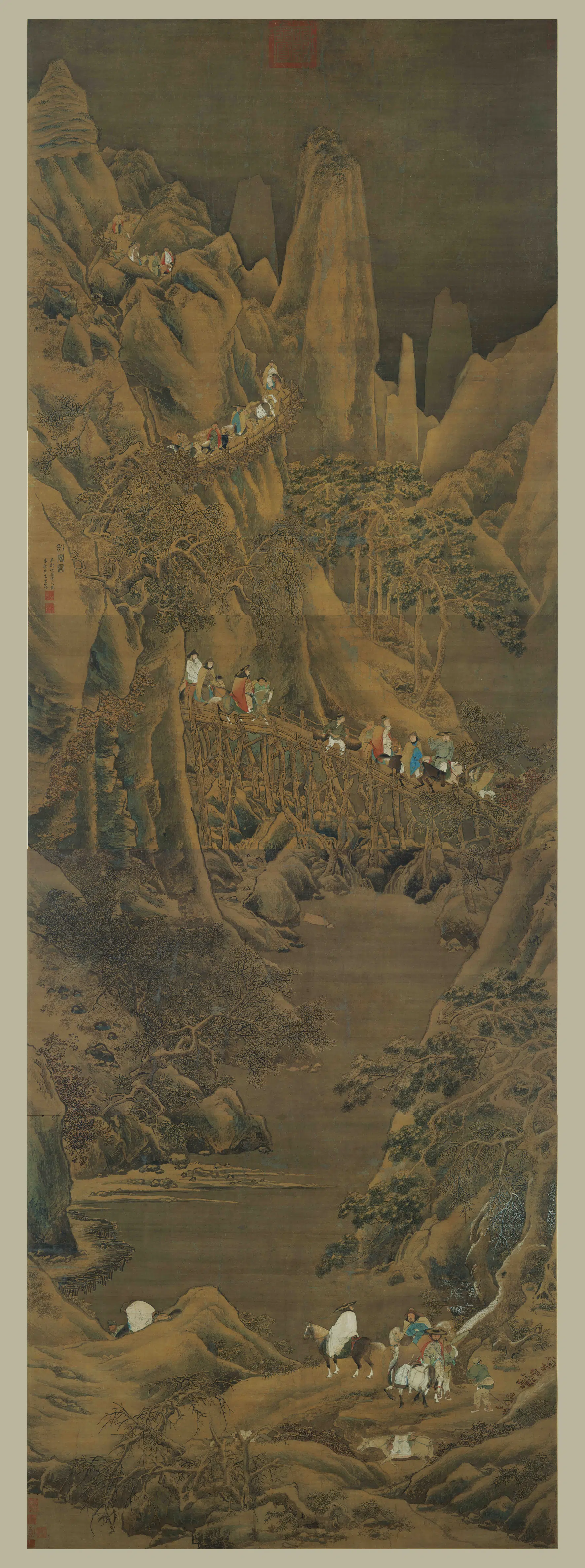 明朝【仇英】《剑阁图轴》