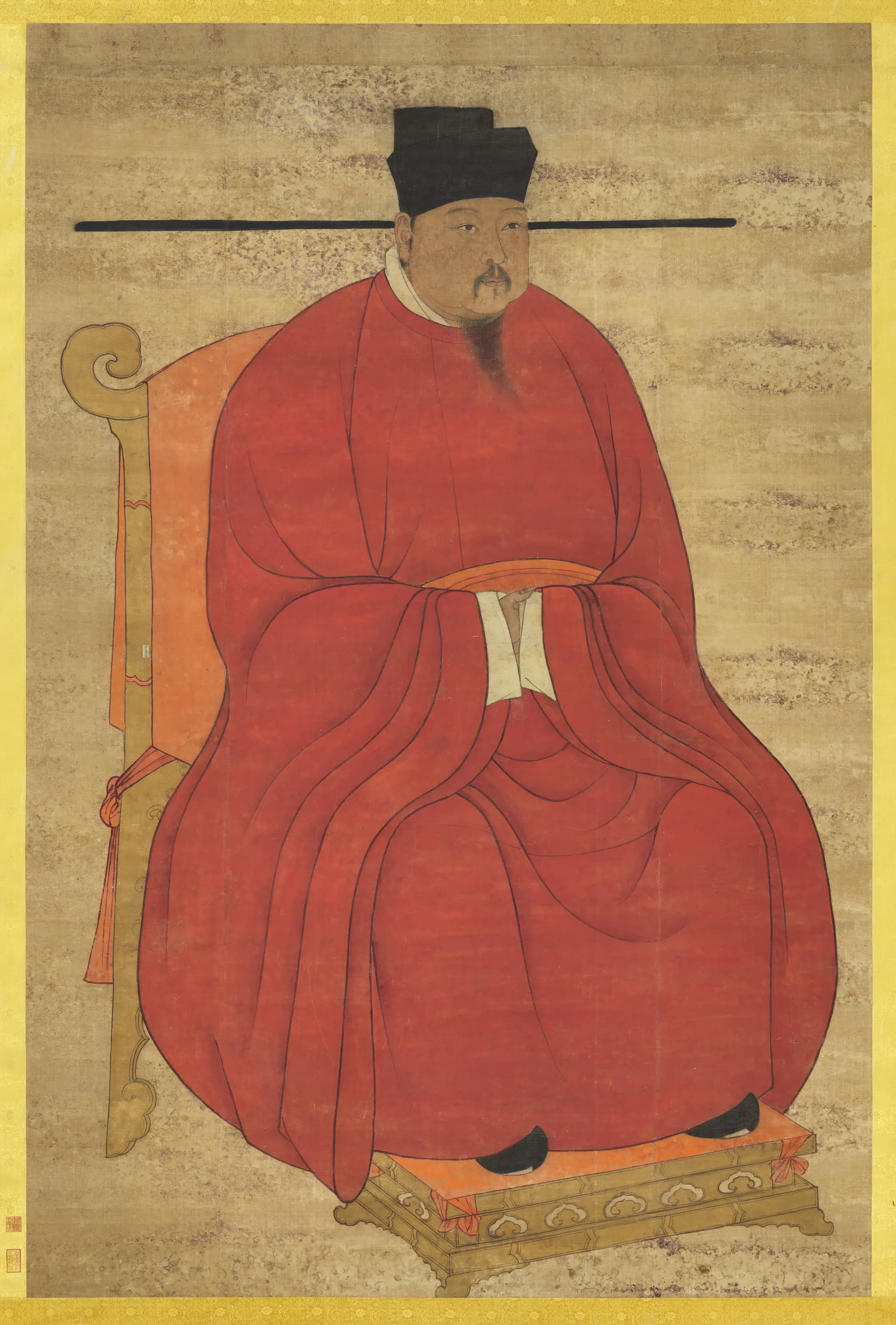 宋代《宋真宗坐像图轴》