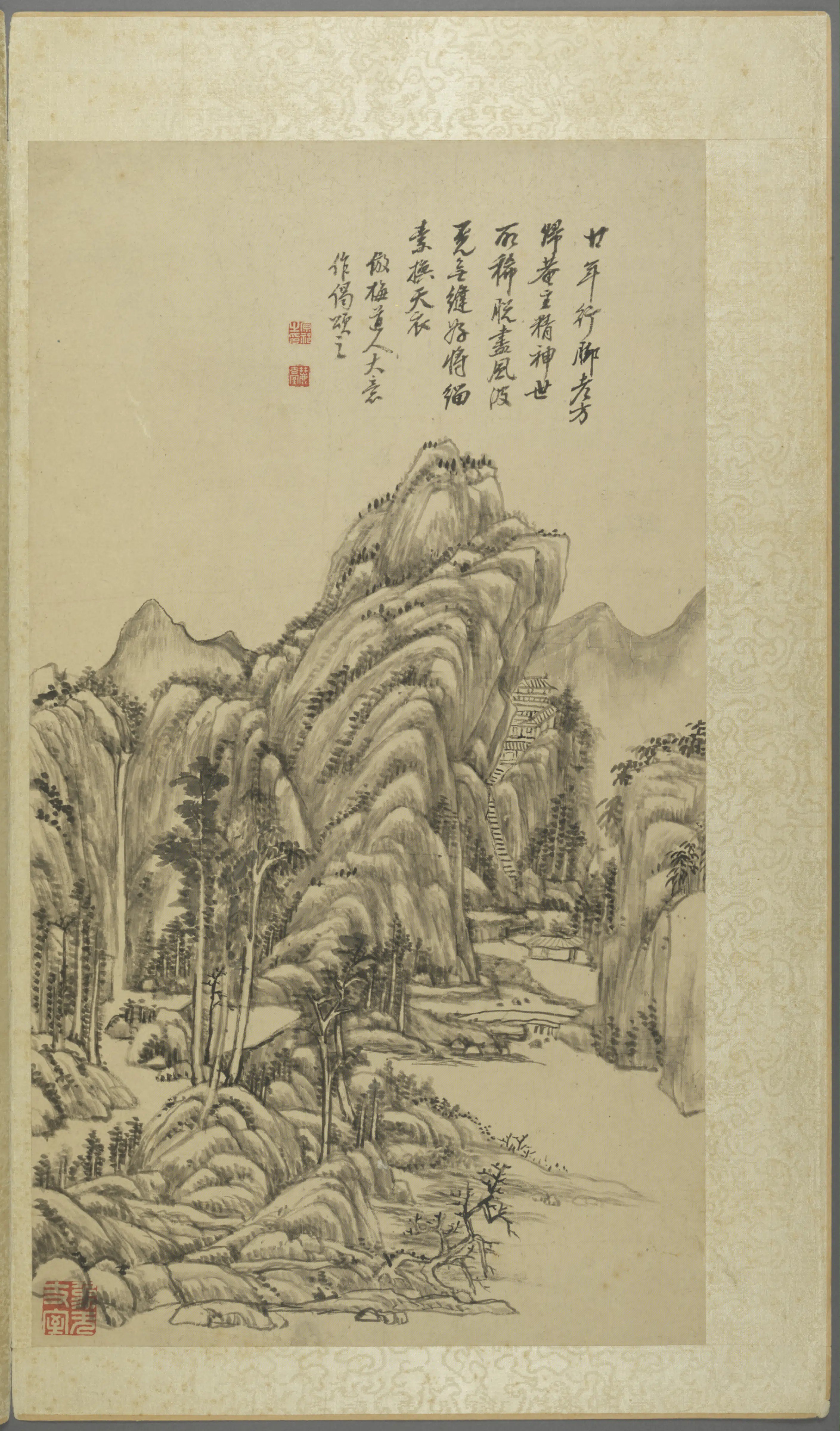 清代【王原祁】《仿古山水册(10开)》 第2张 清代【王原祁】《仿古山水册(10开)》 第2张