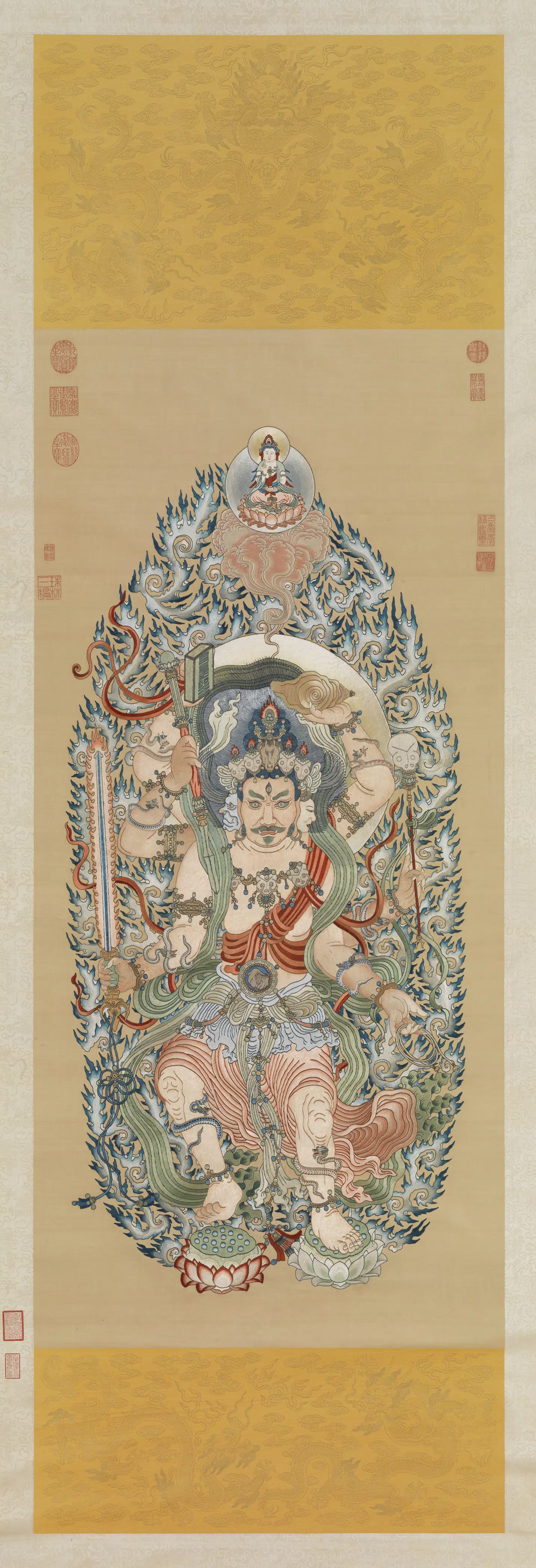 《绣线佛像（三）马头明王图轴》