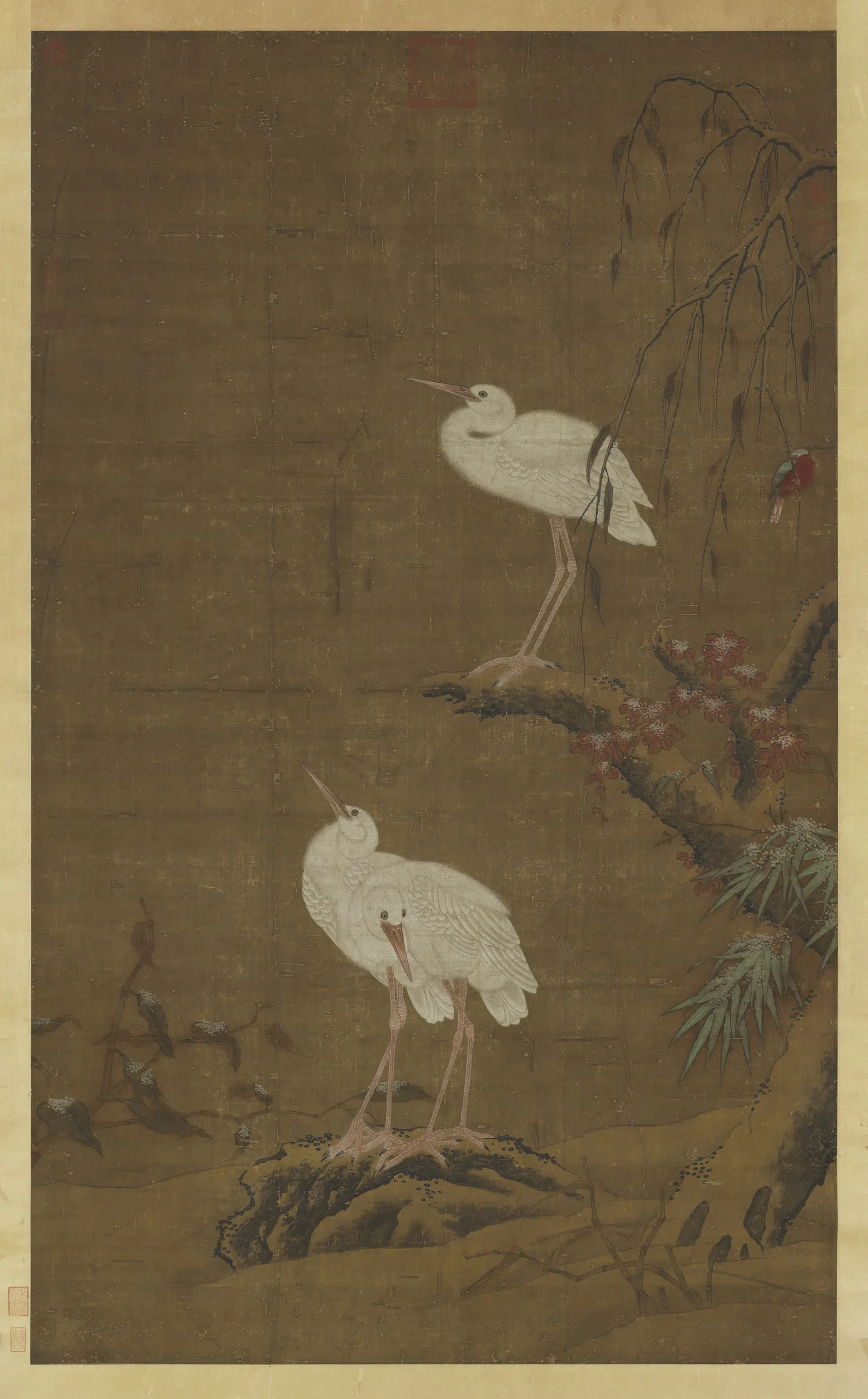 元朝【王渊】《三白图轴》