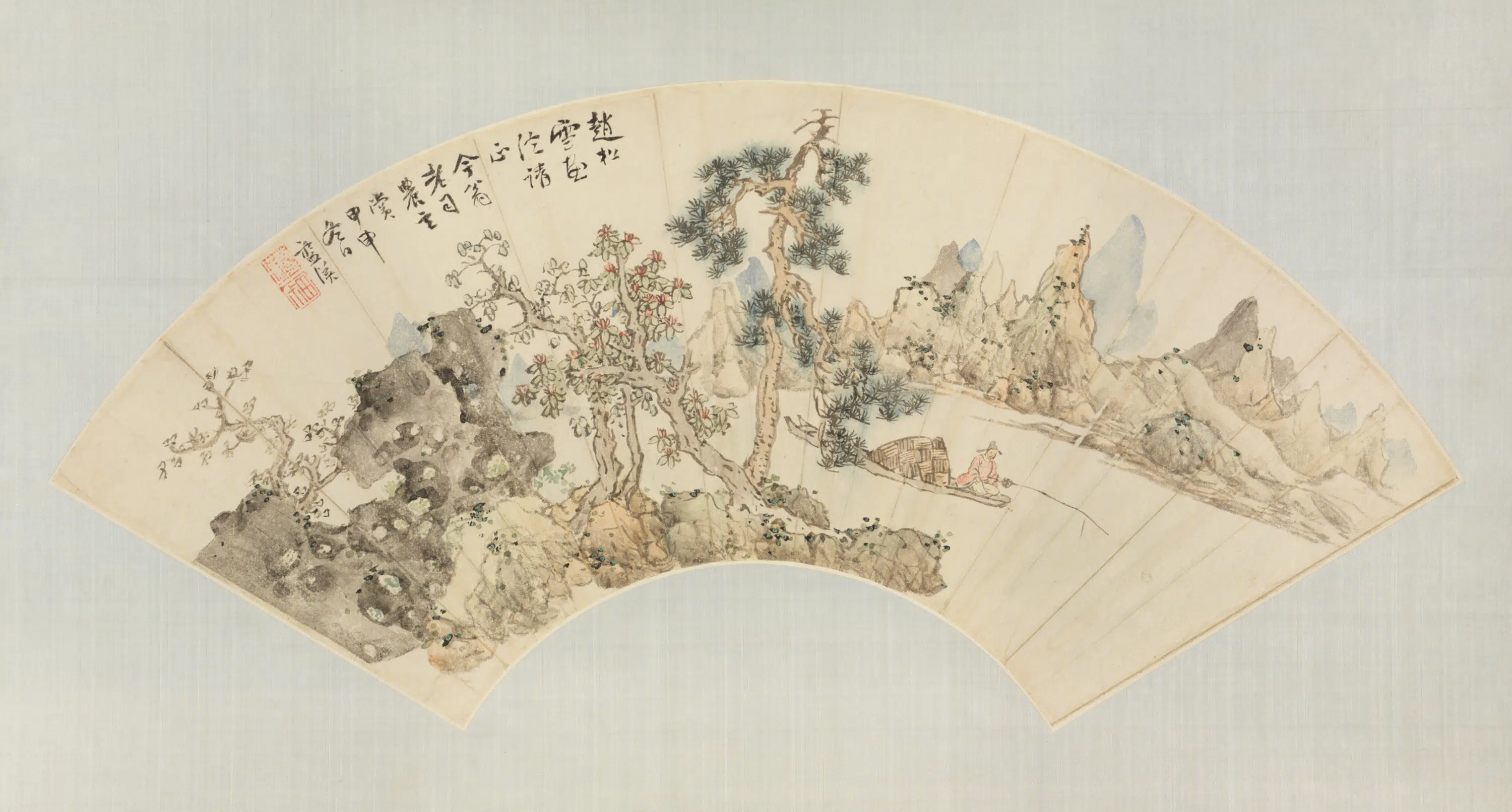 明朝【蓝瑛】《仿赵松雪山水扇页》