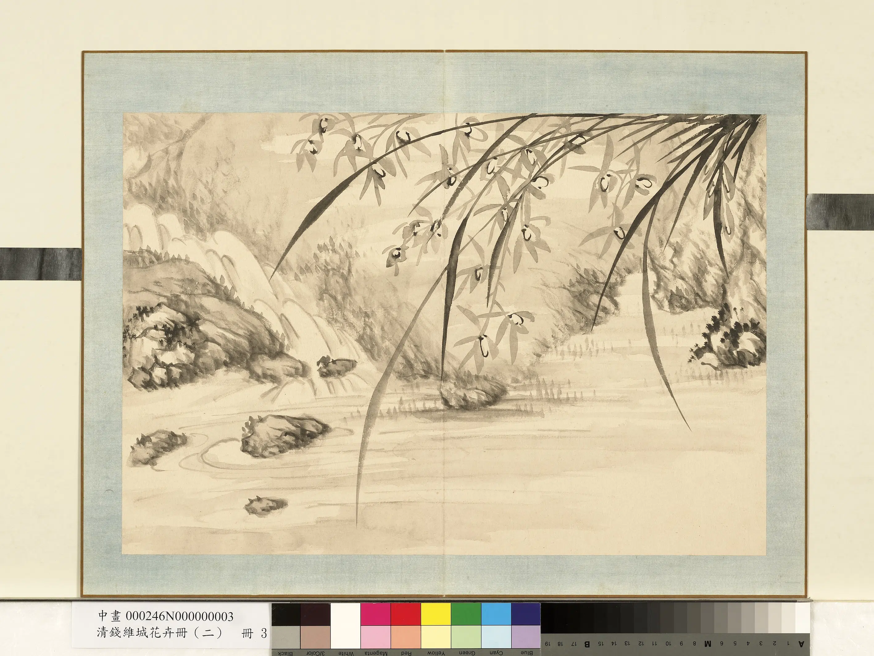 清代【钱维城】《花卉册（二）册-画兰之三》