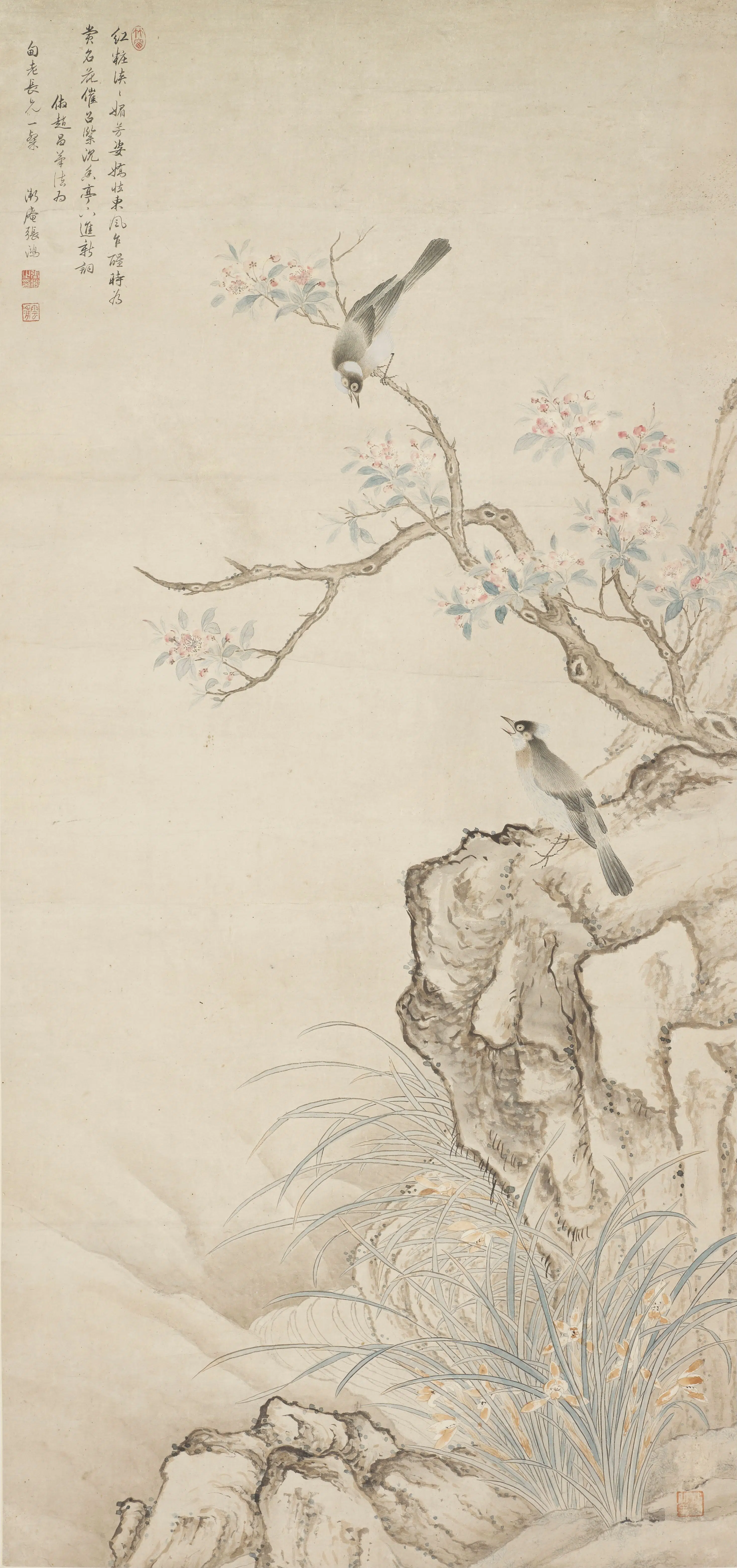 清代【张鸿】《仿赵昌花鸟图》