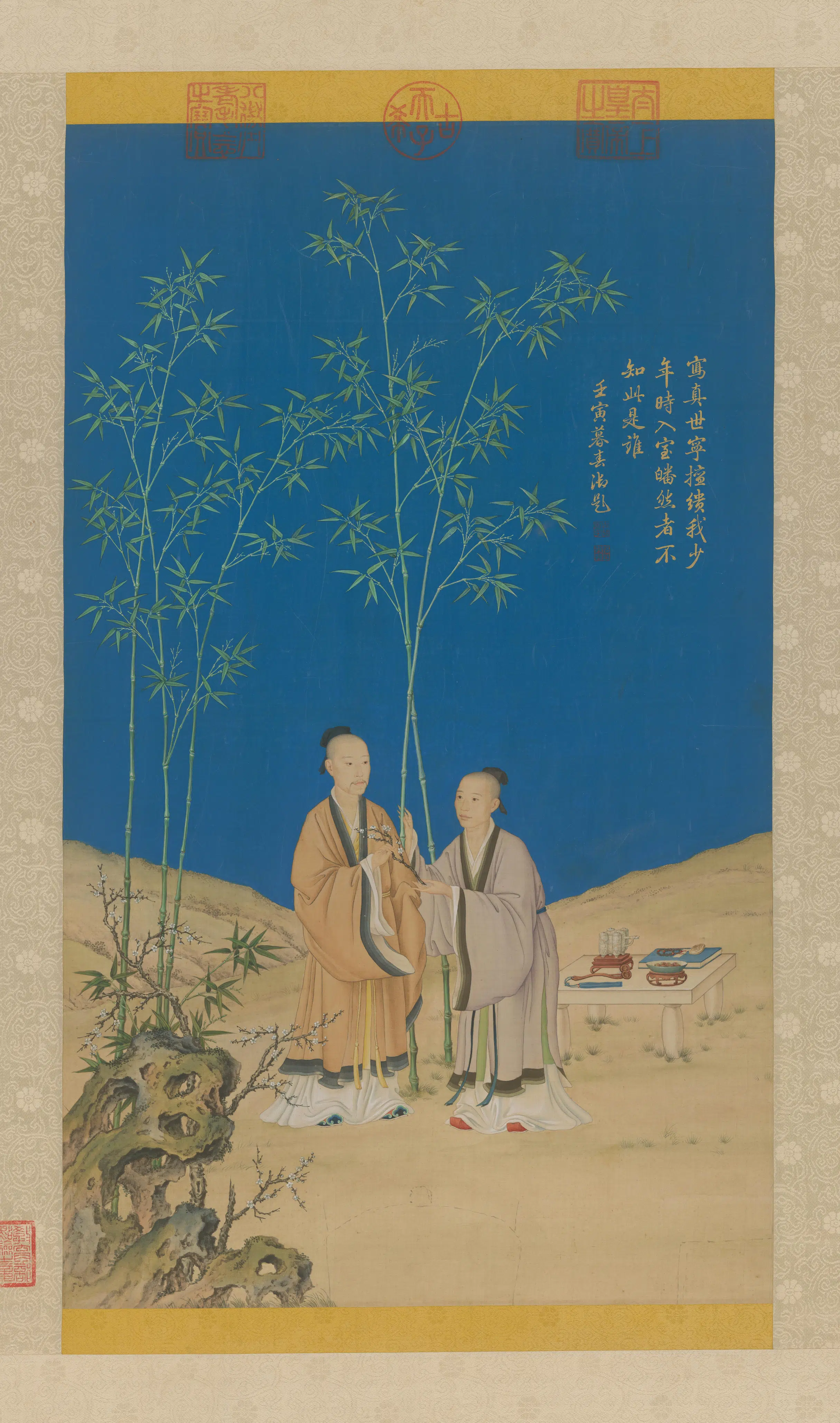 清代【郎世宁】《平安春信图轴》