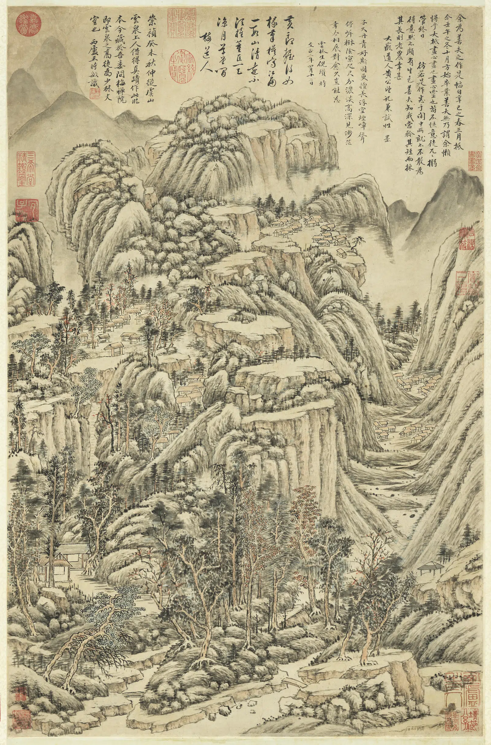 清朝【王时敏】《仿大痴浮岚烟嶂图轴》 第1张 清朝【王时敏】《仿大痴浮岚烟嶂图轴》 第1张