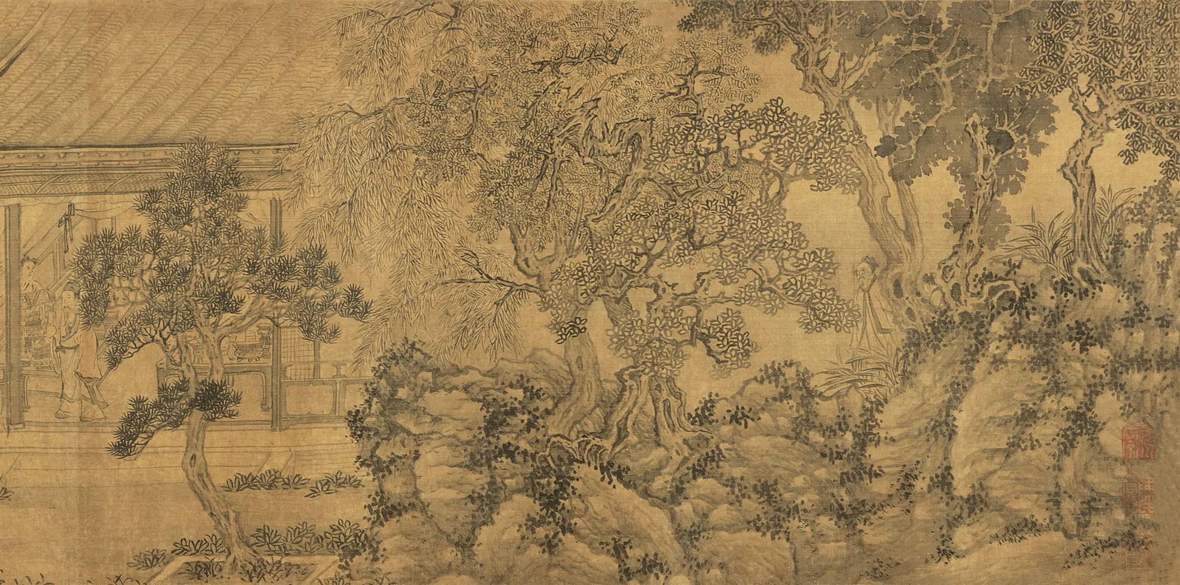 明朝【谢时臣】《名园雅集图卷》 第3张
