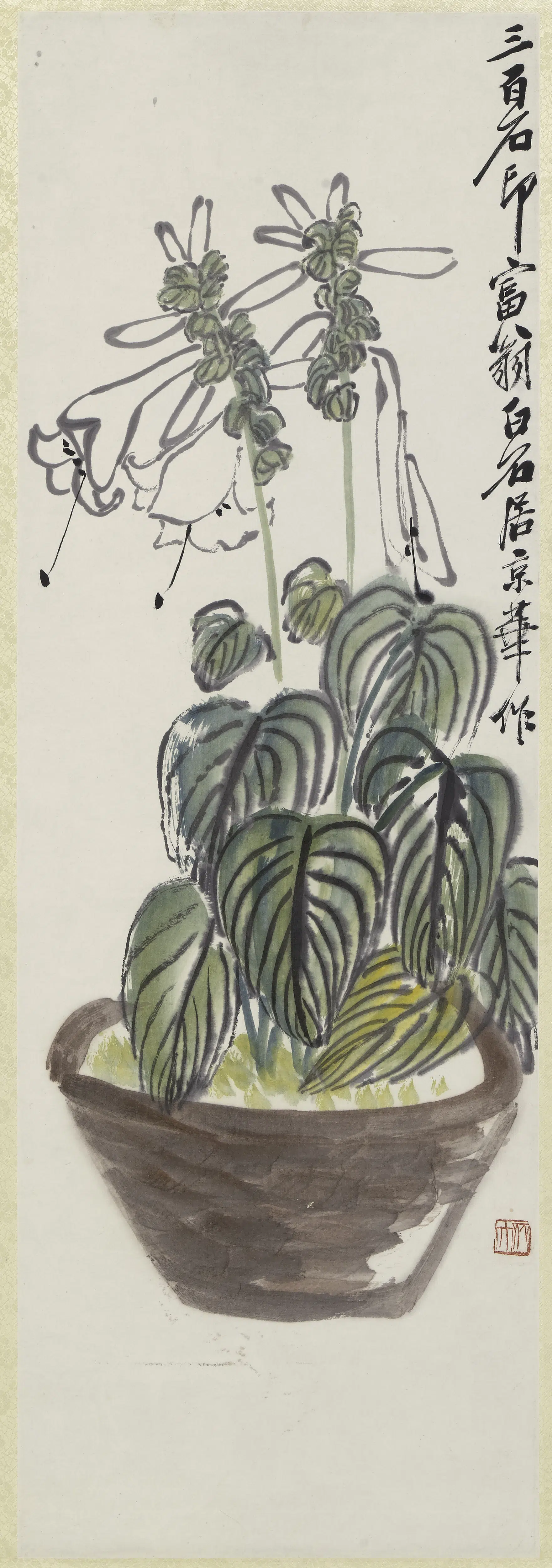 近现代【齐白石】《玉簪花图轴》
