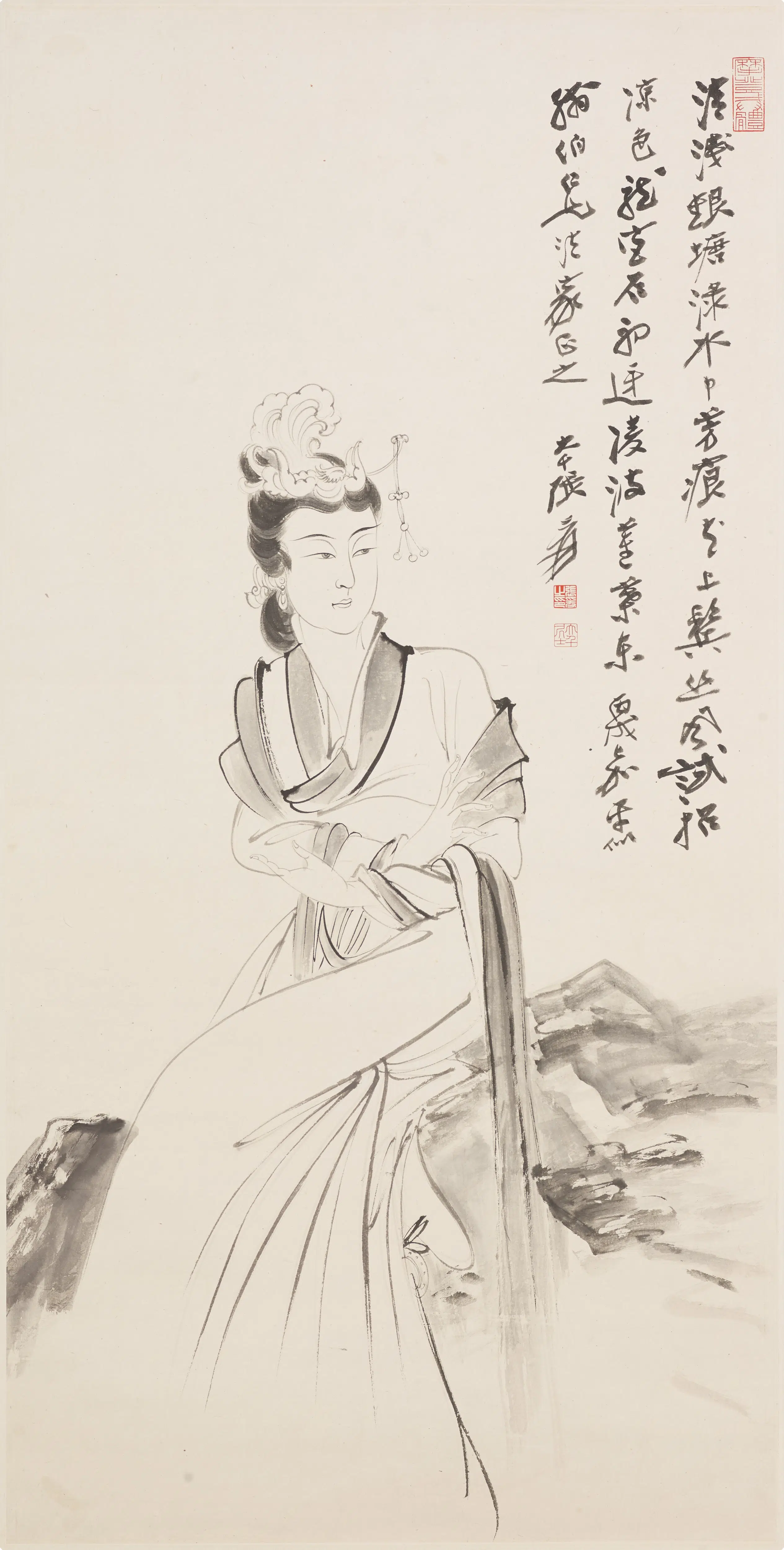 近现代【张大千】《仕女图轴-4》