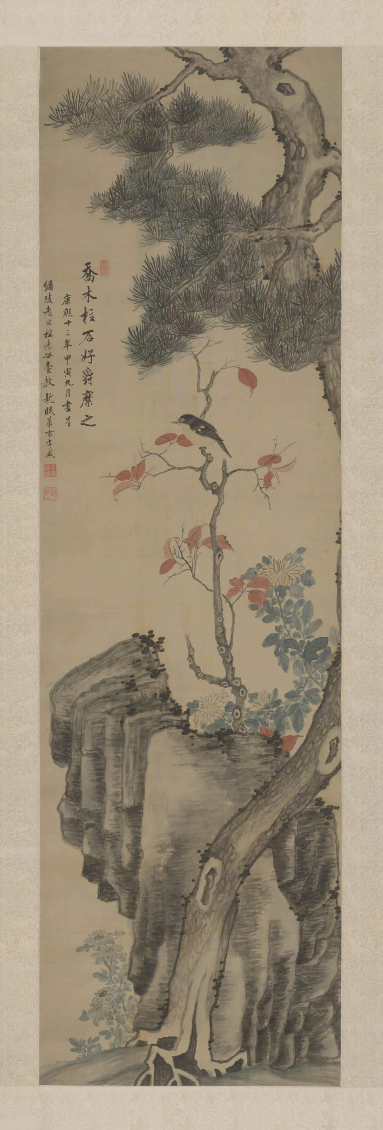 清代【方亨咸】《花鸟轴》