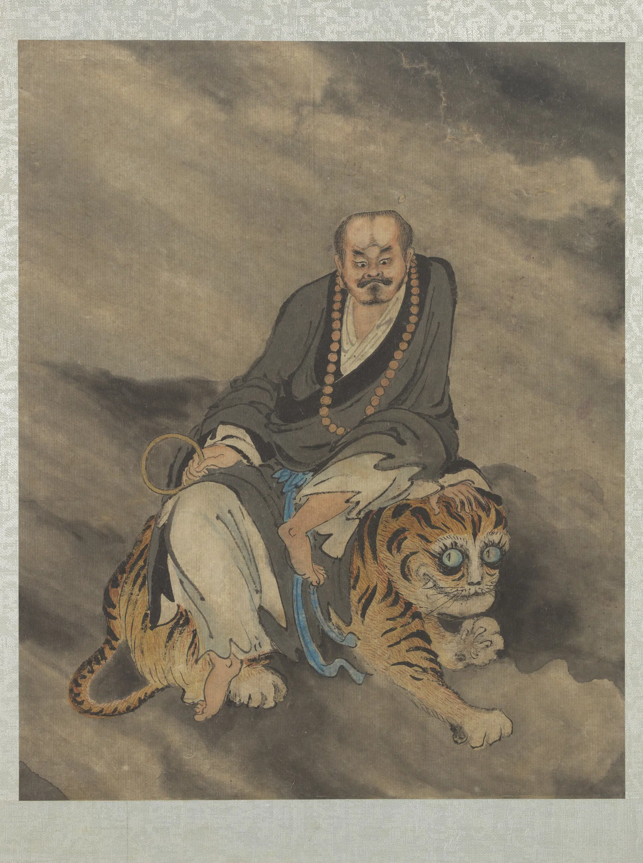 明朝【郑重】《十八应真像册-应真像（十）》