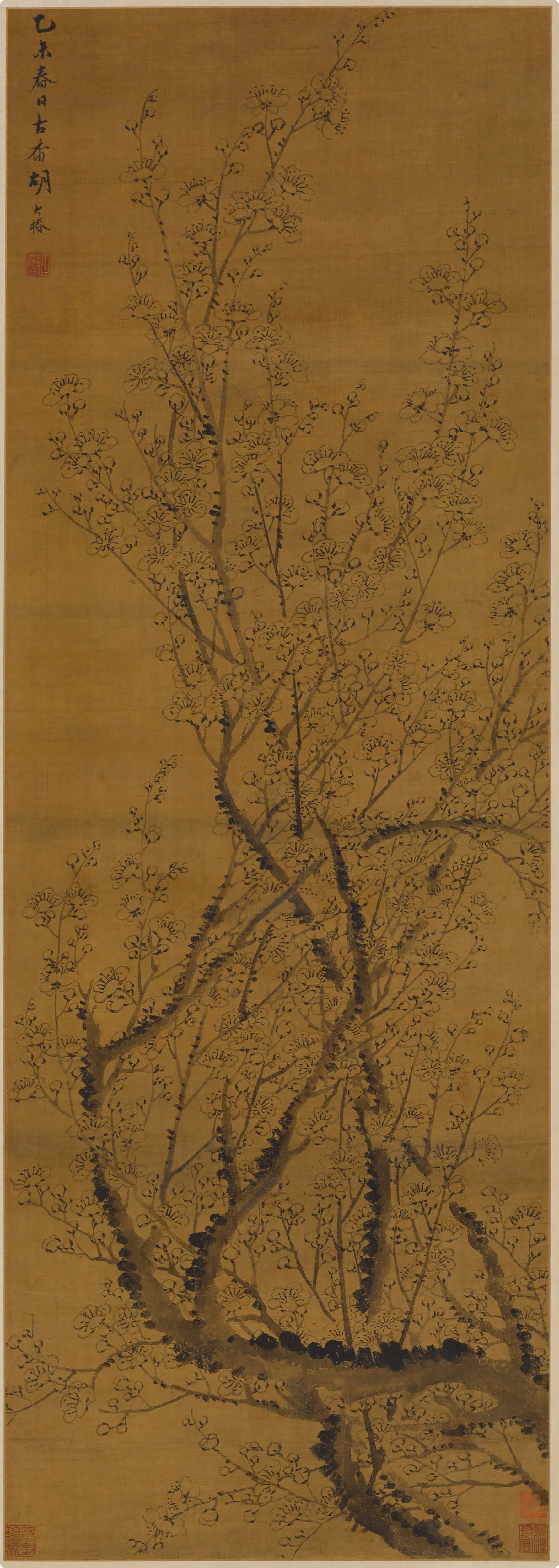 清代【胡大椿】《墨梅图轴》