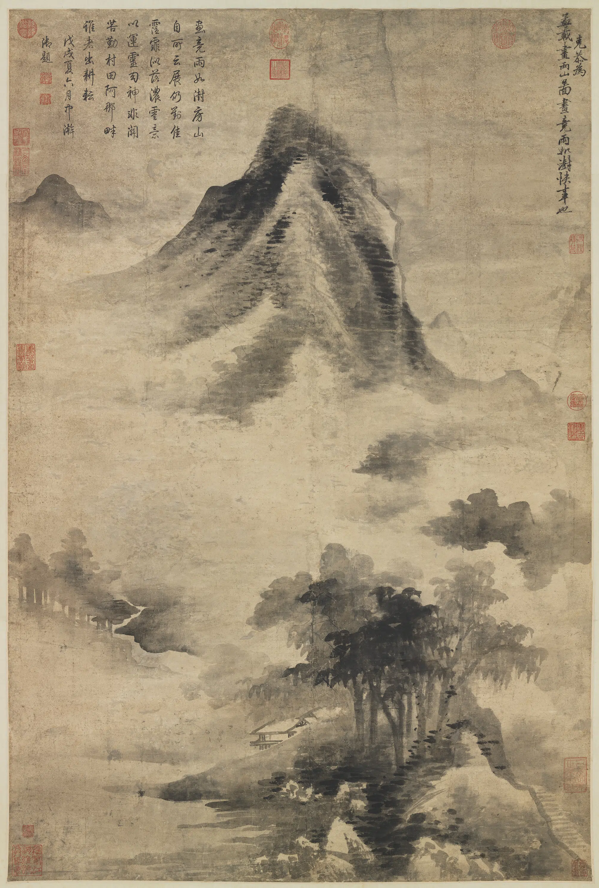 元代【高克恭】《雨山图轴》