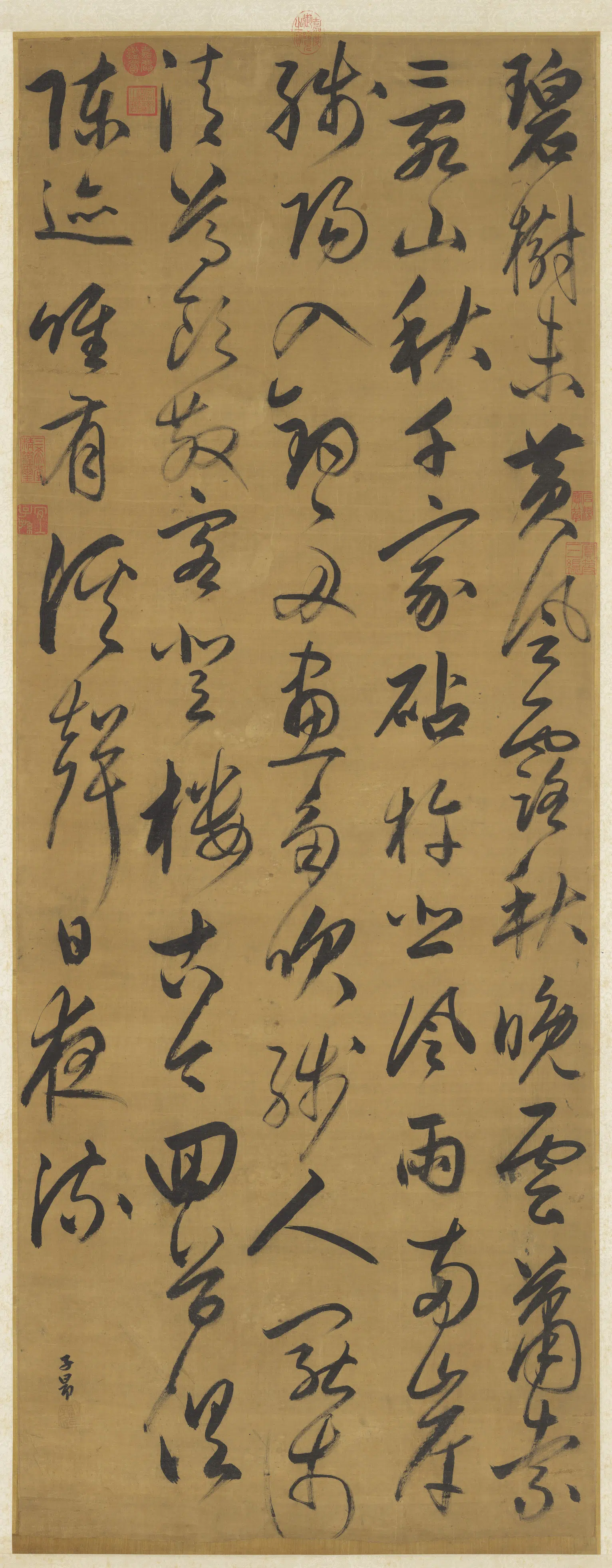 元朝【赵孟頫】《行书七言律诗图轴》