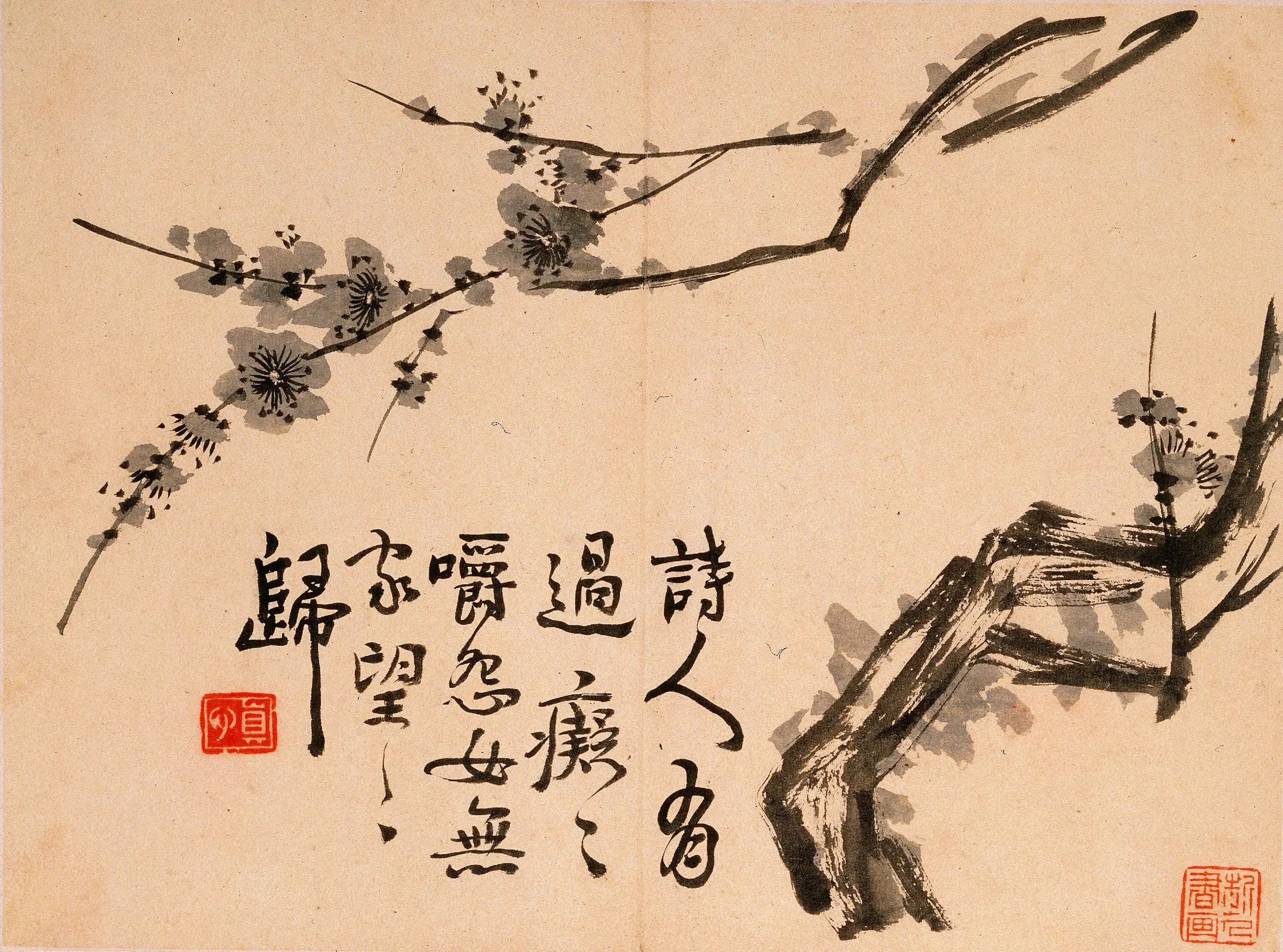 清代【汪士慎】《梅花竹石图册》 第10张
