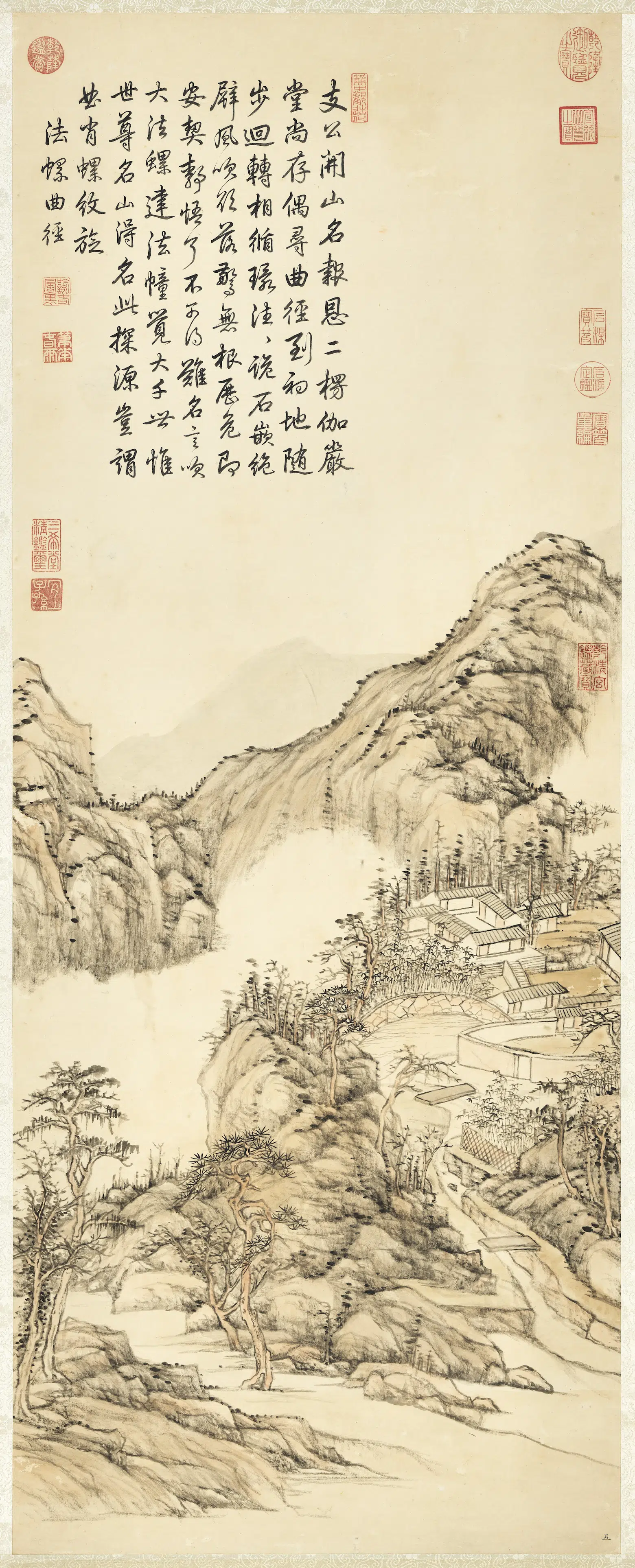 清代【张宗苍】《法螺曲径图轴》 第1张
