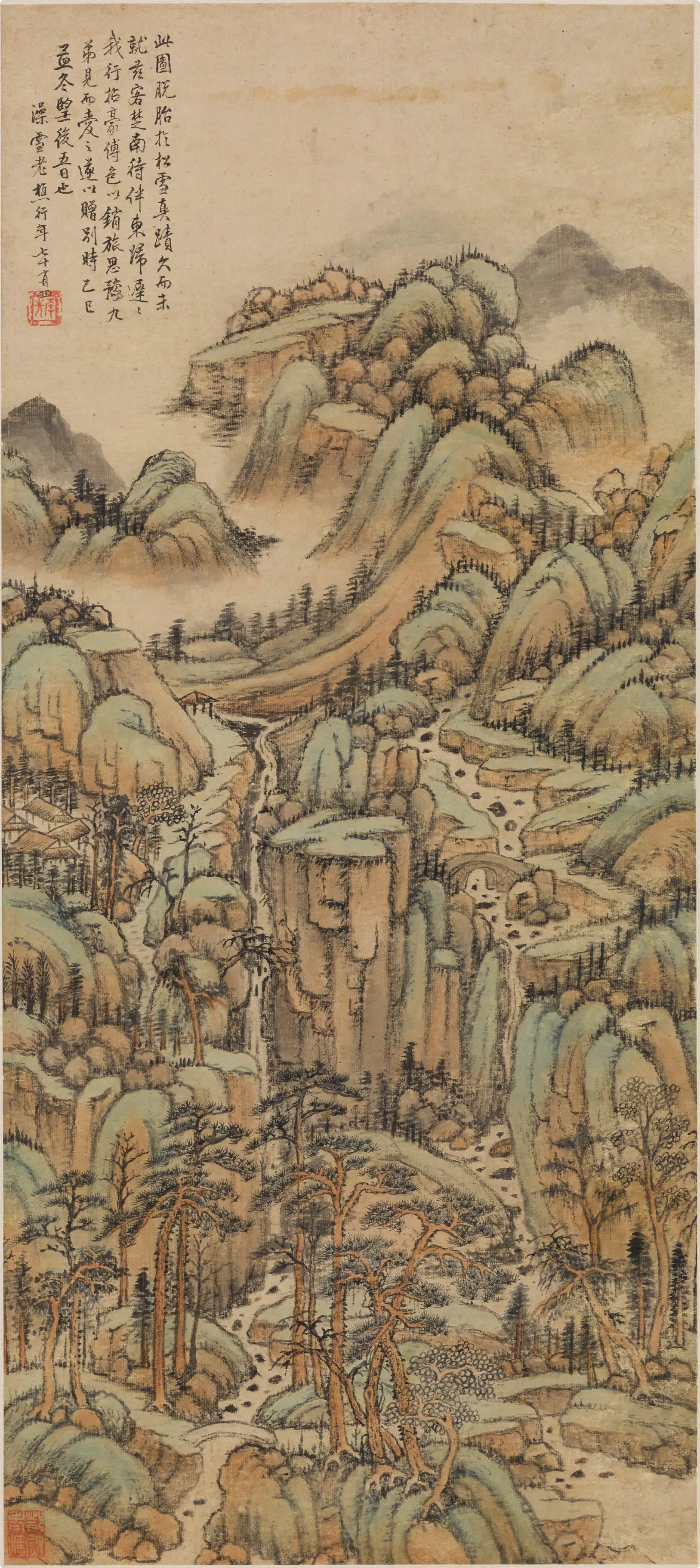 清代【徐坚】《山水图轴》