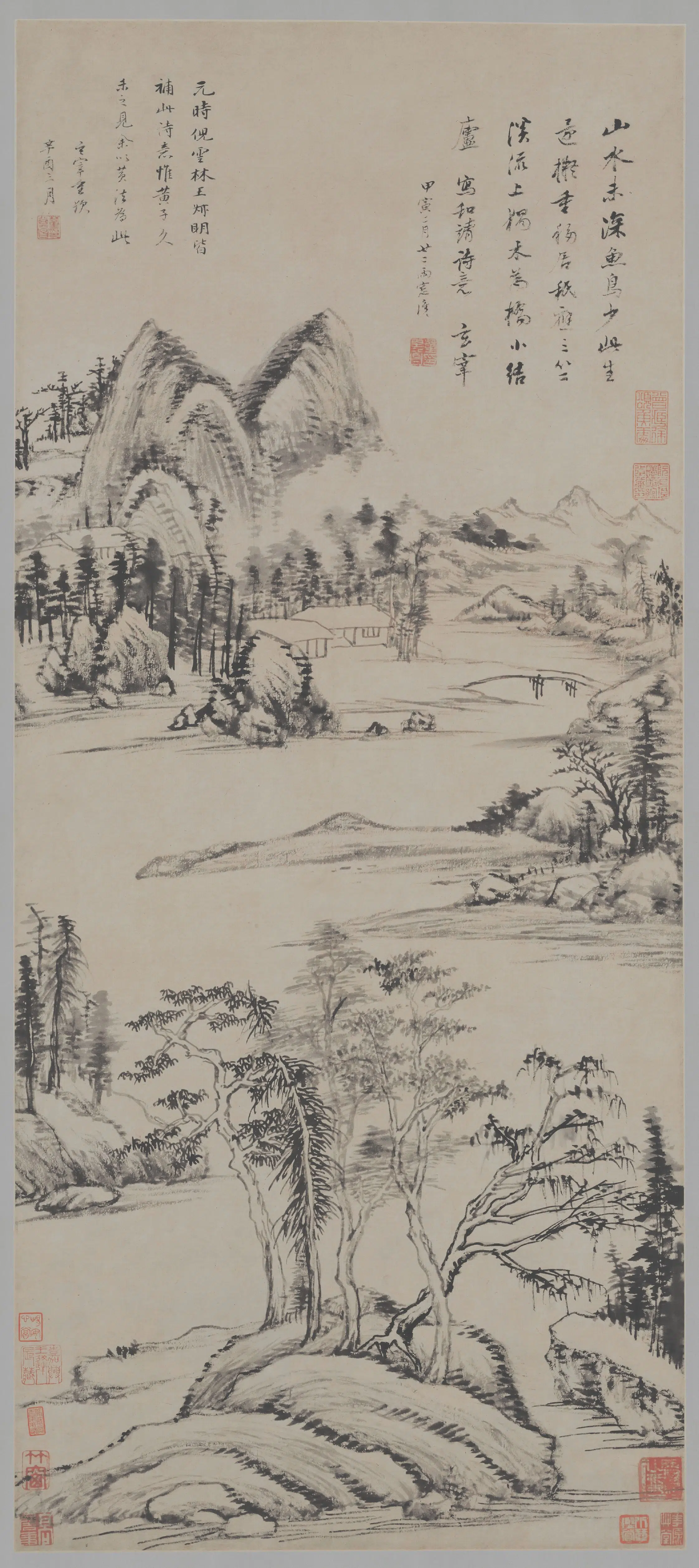 明朝【董其昌】《林和靖诗意图轴》