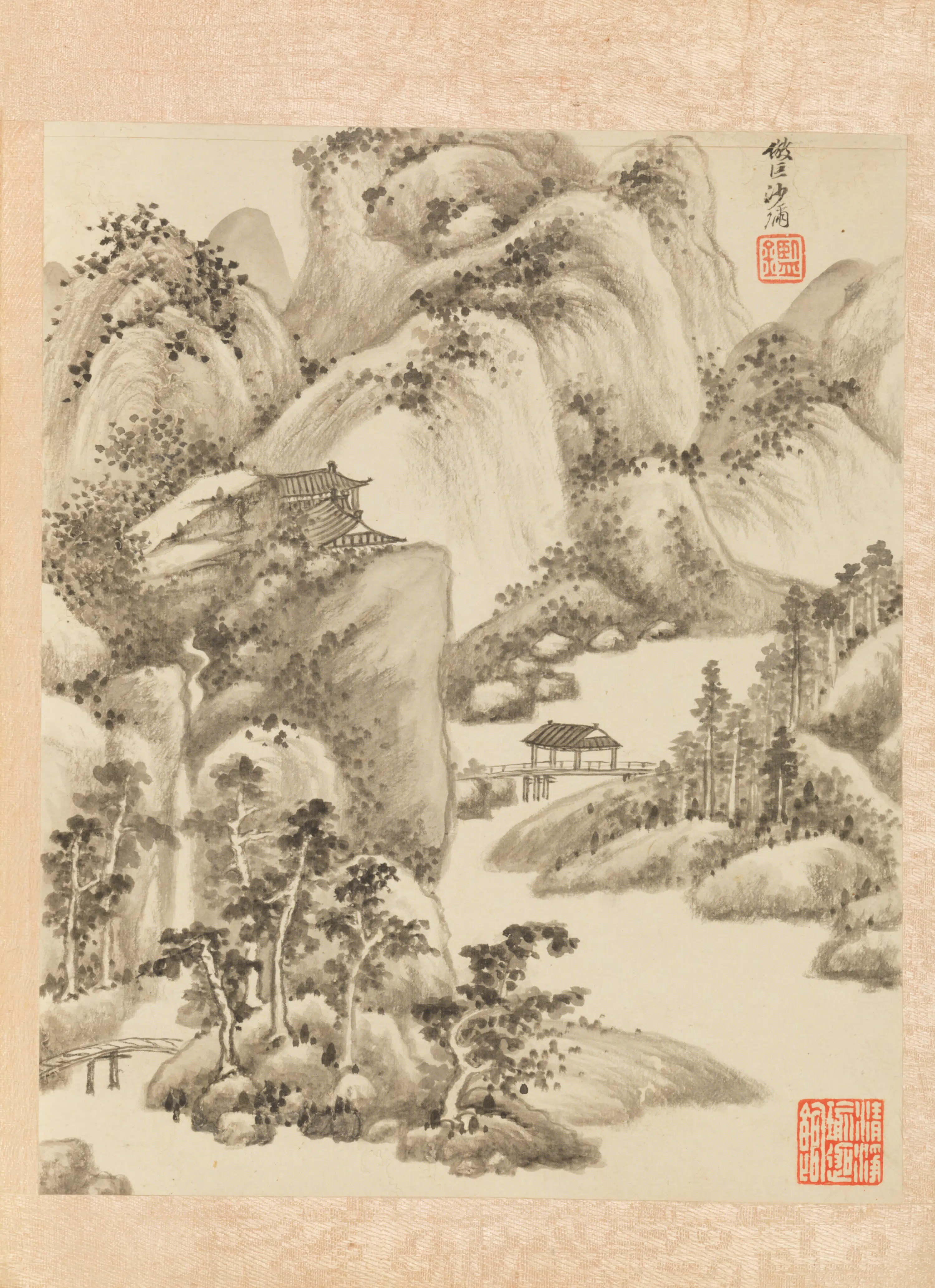 清代【王鉴】《仿宋元山水册》