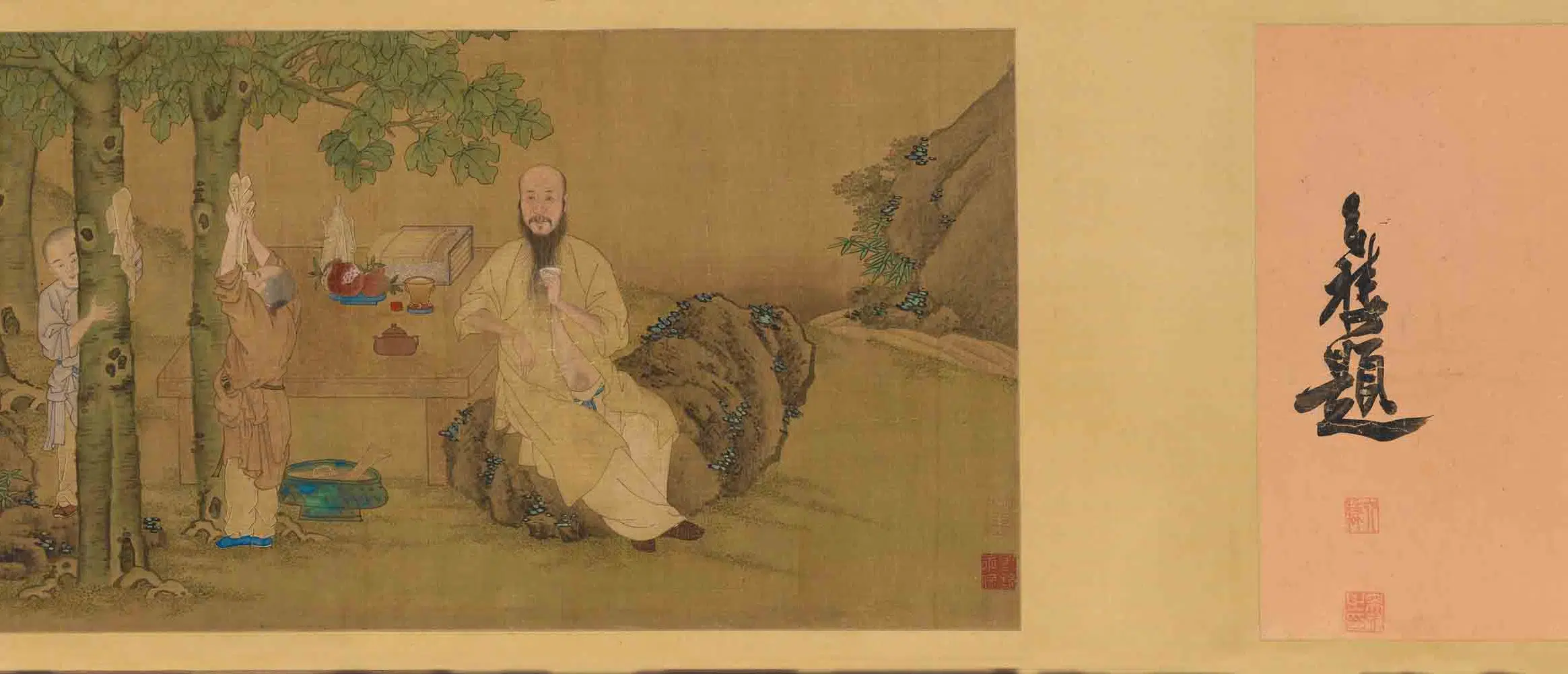 清代【周道】《陈其年洗桐图卷》 第5张