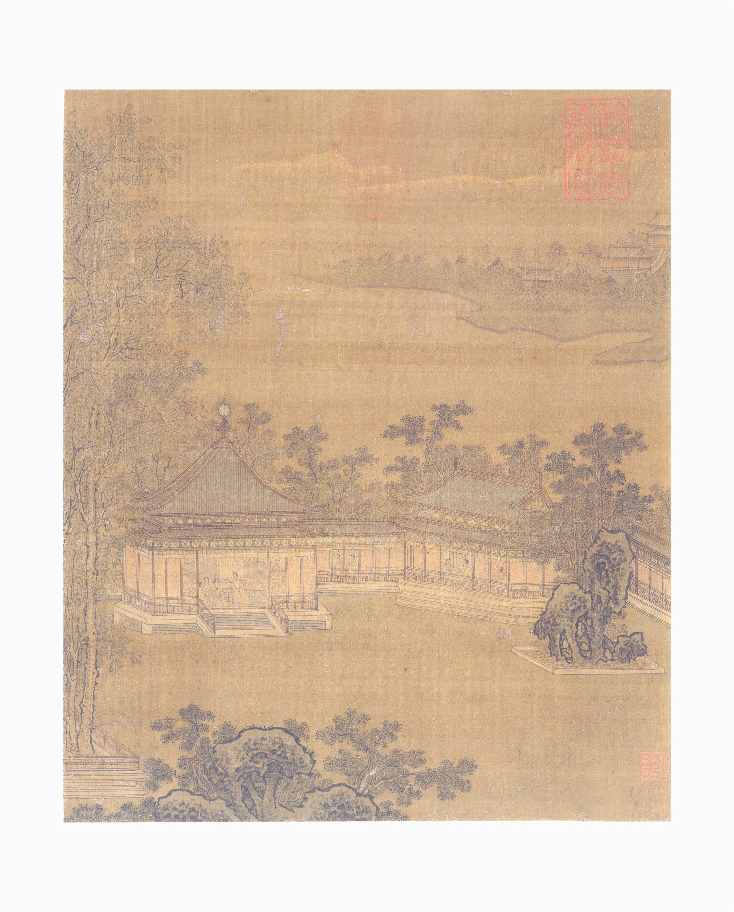 宋代【佚名】《碧梧庭榭图散页》