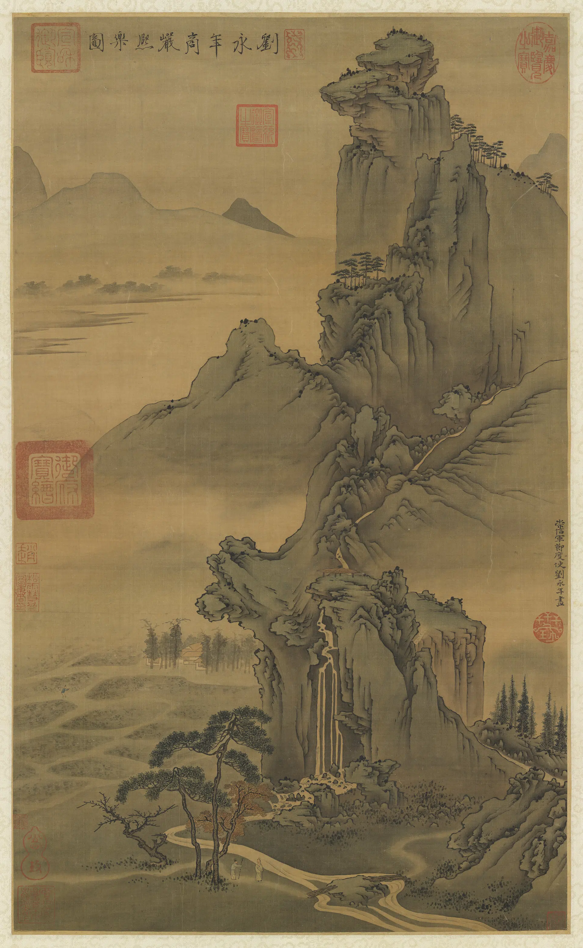 北宋【刘永年】《商岩熙乐图轴》