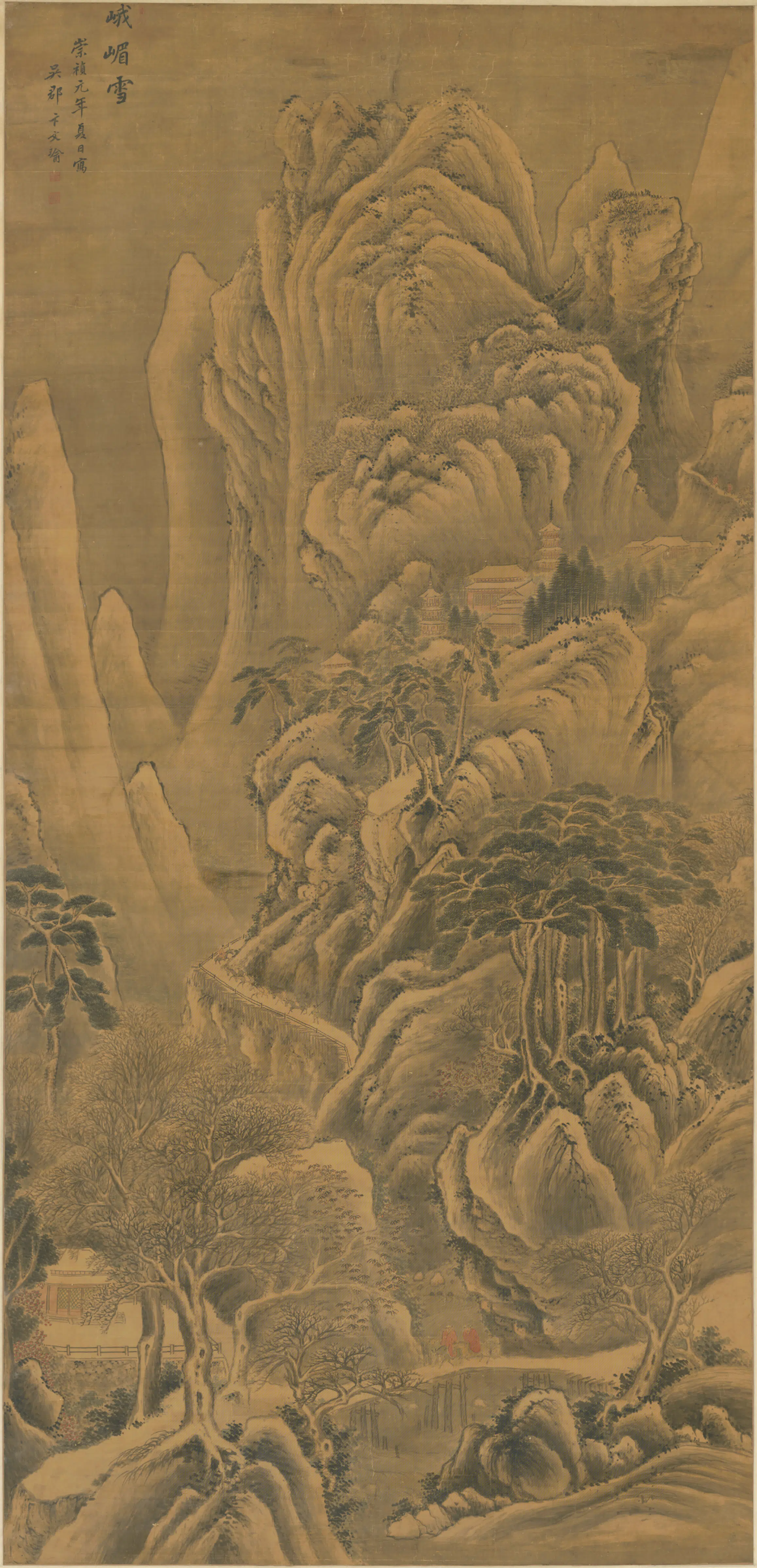 明朝【卞文瑜】《峨嵋积雪图轴》 第1张 明朝【卞文瑜】《峨嵋积雪图轴》 第1张