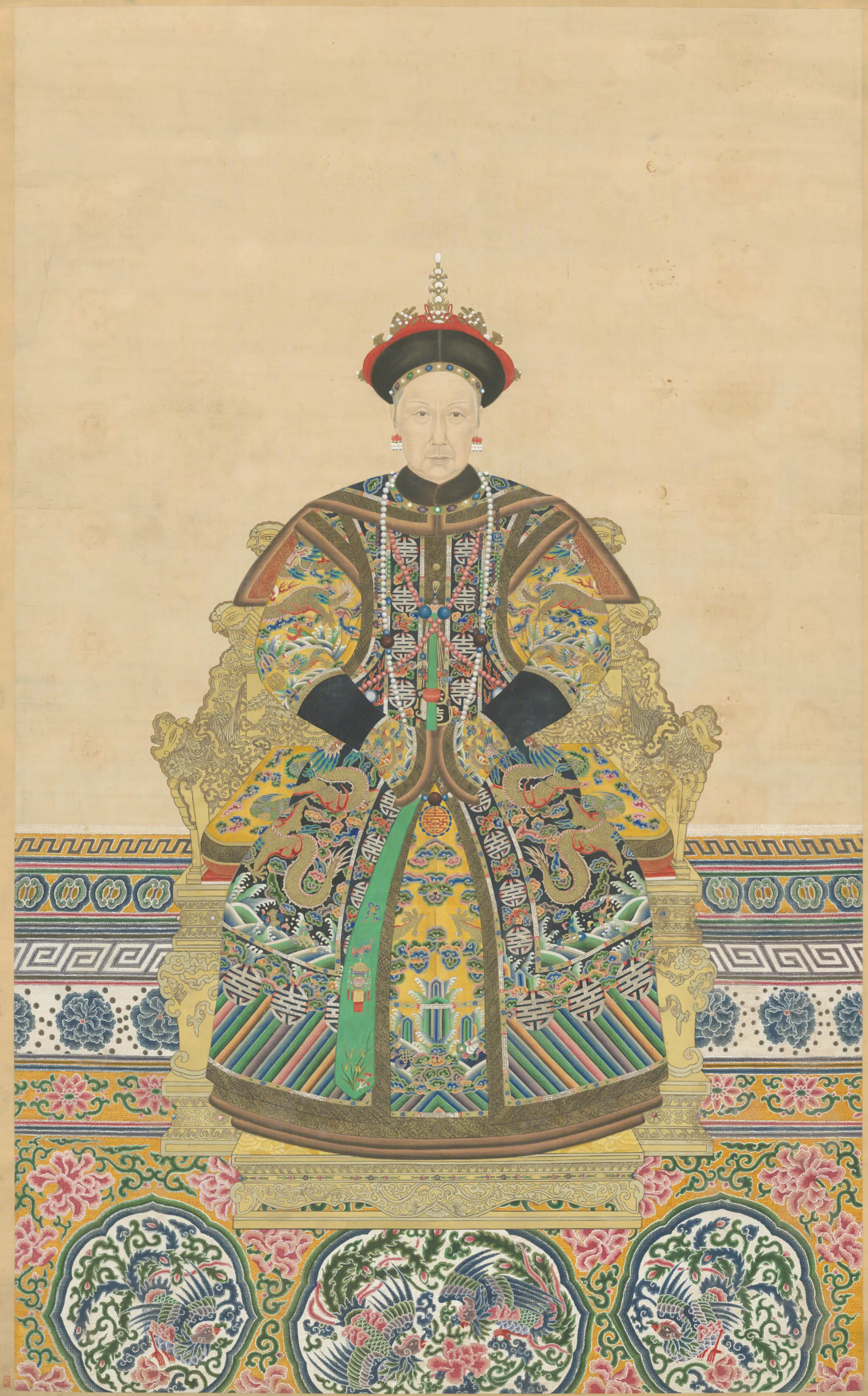 清代【清人】《画孝钦显皇太后朝服像轴》