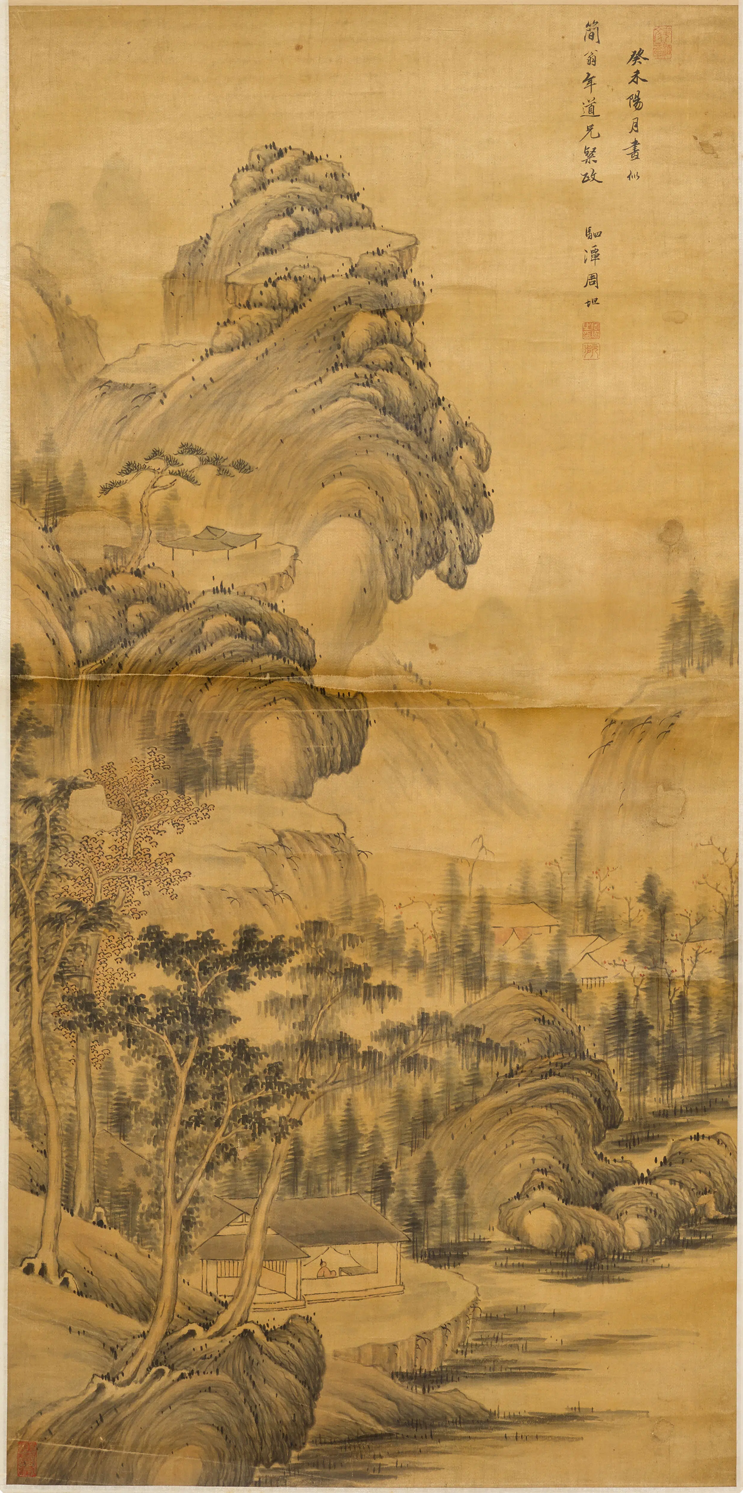 清代【周坦】《山水图轴-1》