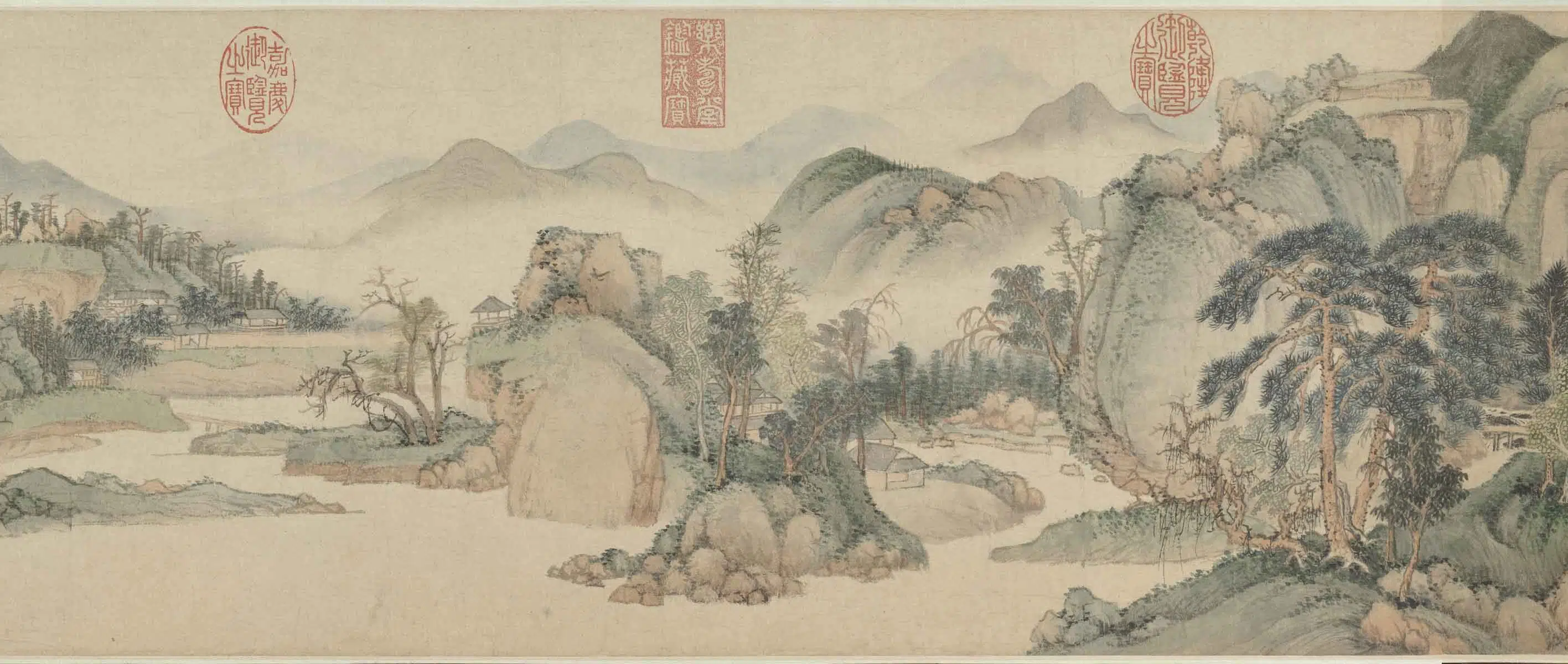 清代【王时敏】《晴岚暖翠图卷》 第2张 清代【王时敏】《晴岚暖翠图卷》 第2张