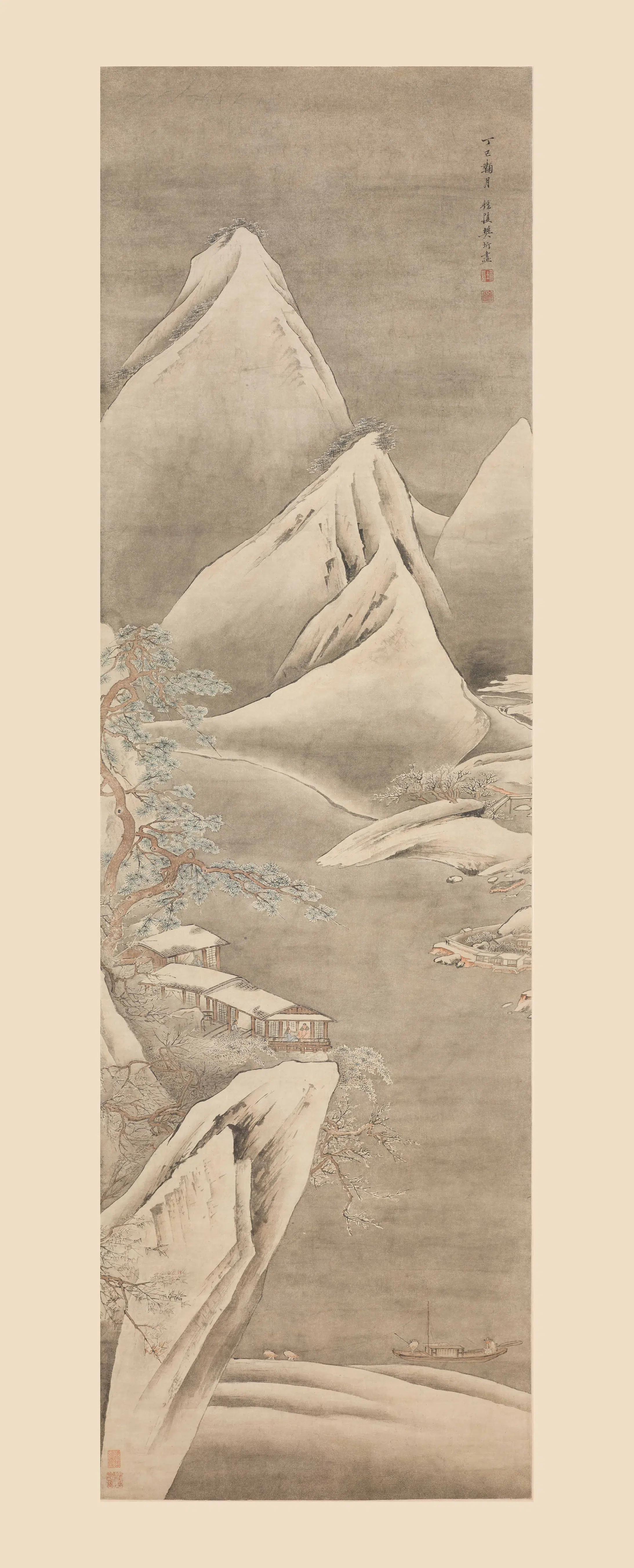 清代【樊圻】《雪景山水图轴》