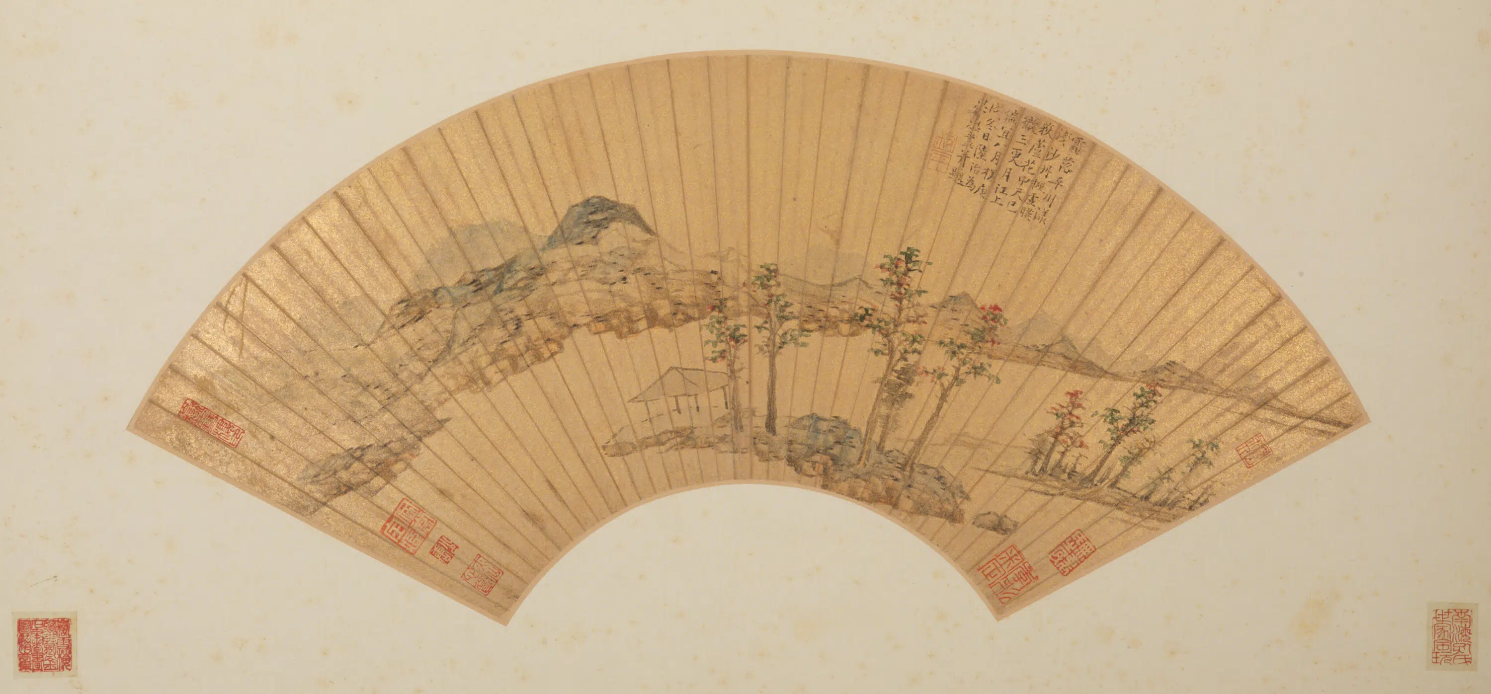 明朝【陆治】《仿倪山水扇面》