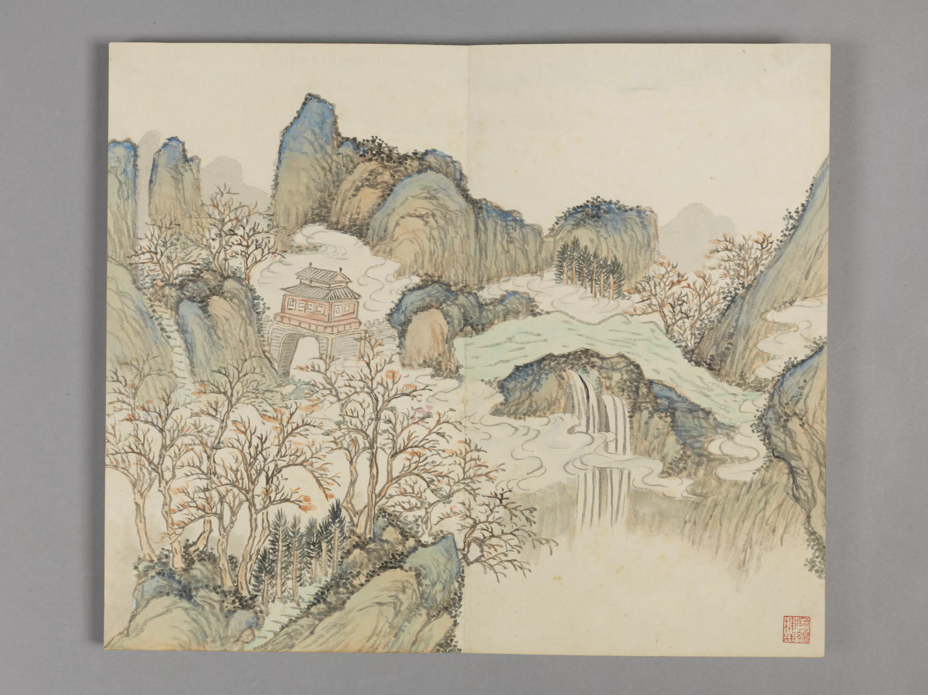 清代【董诰】《蓬壶荟胜图册(3开)》 第3张 清代【董诰】《蓬壶荟胜图册(3开)》 第3张