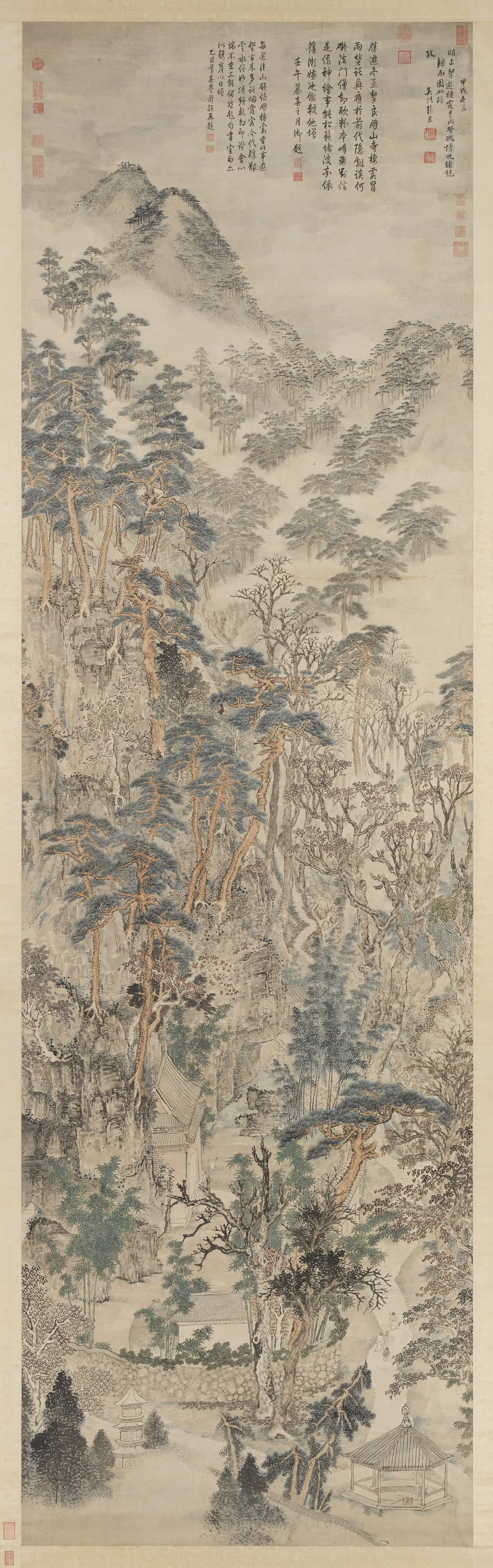 明朝【张宏】《栖霞山图轴》