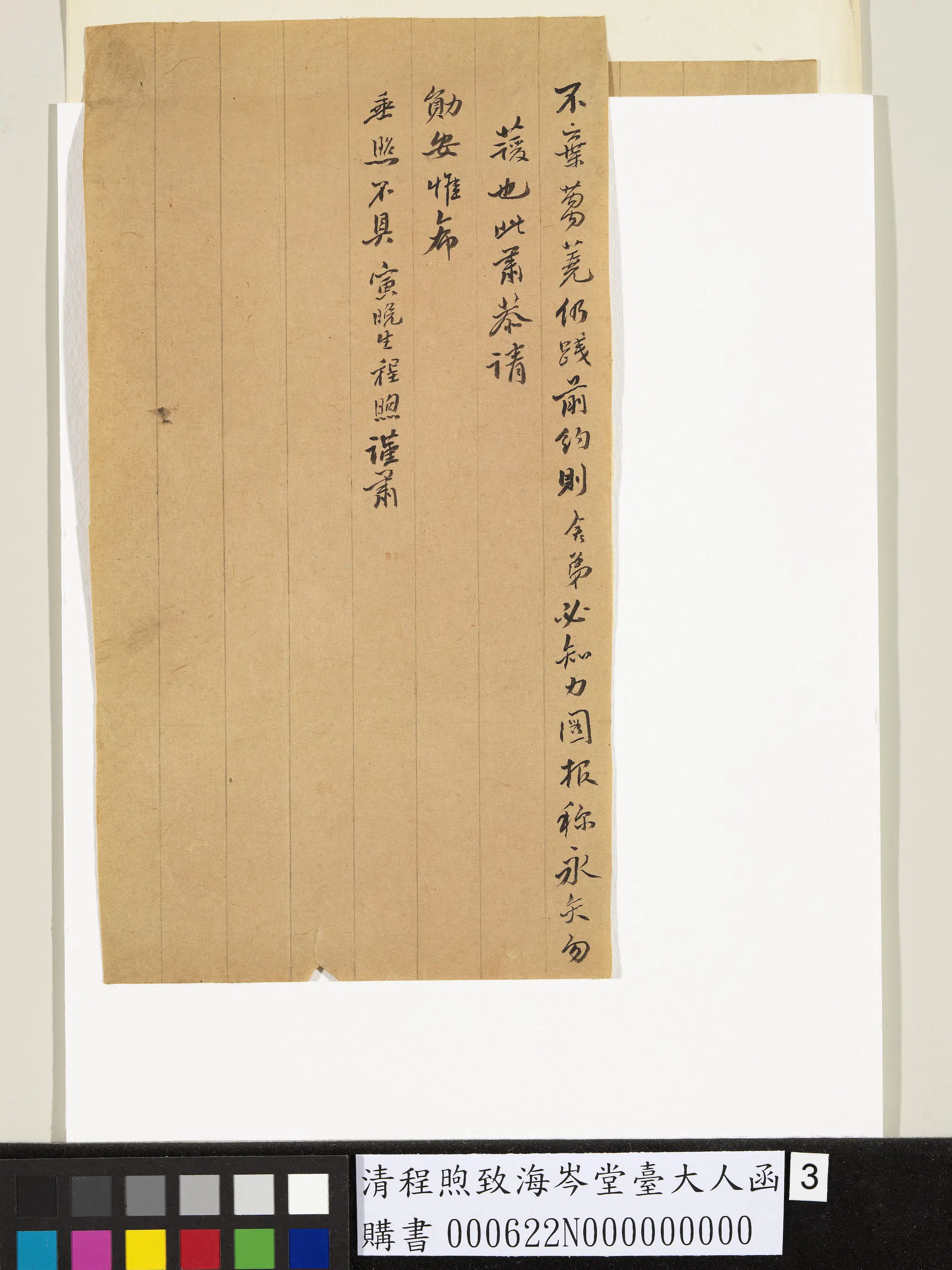 清代【程煦】《程煦致海岑堂台大人函》 第3张