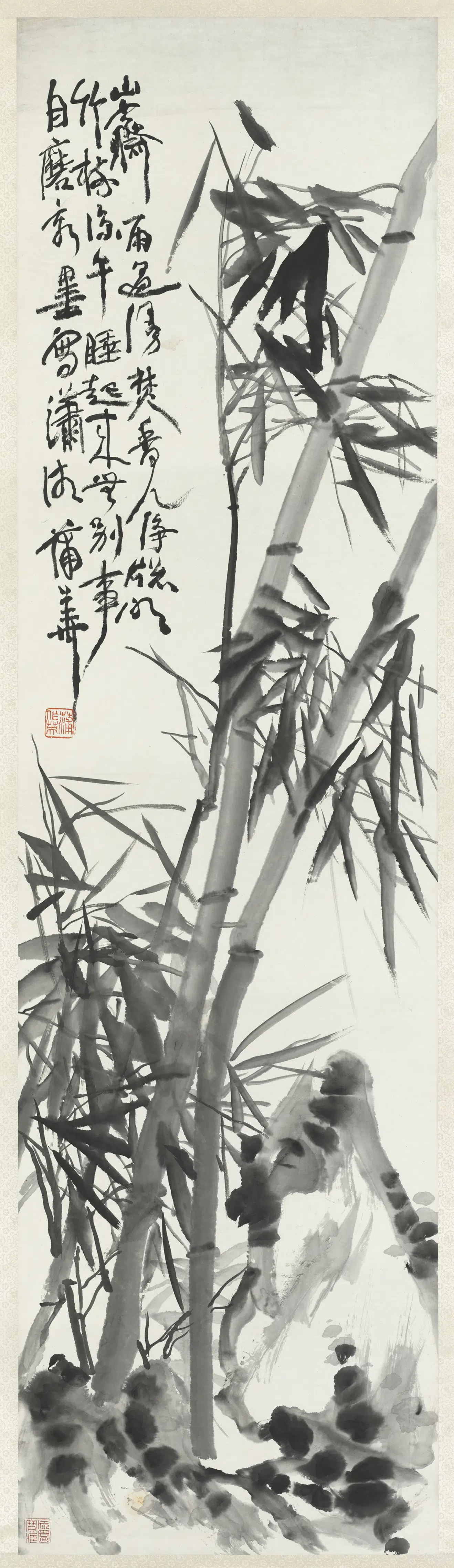 清代【蒲华】《墨竹六屏图轴》 第4张