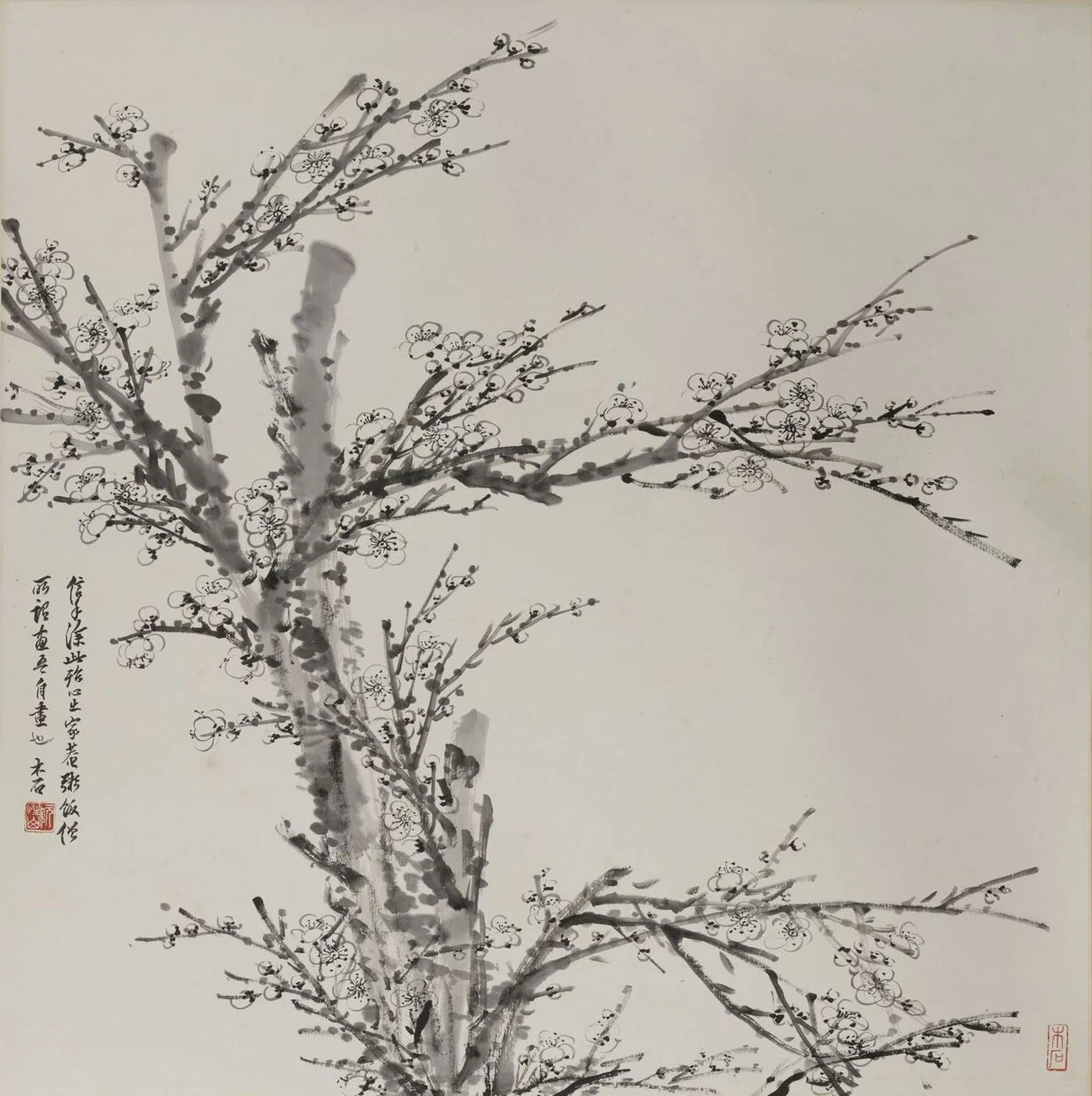 近现代【阮性山】《墨梅轴-1》