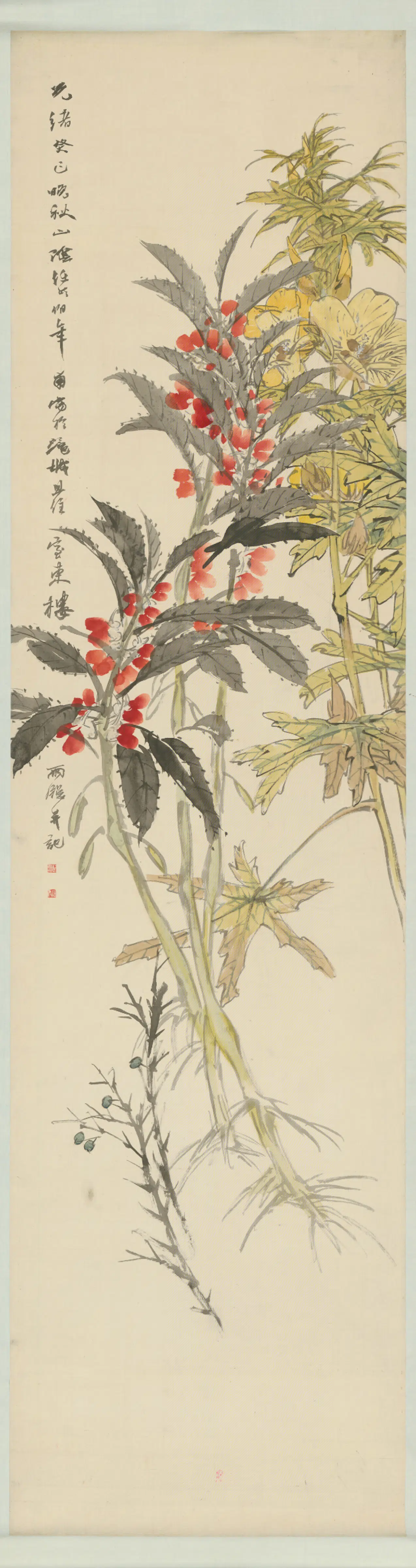 清代【任颐】《玉兰轴》